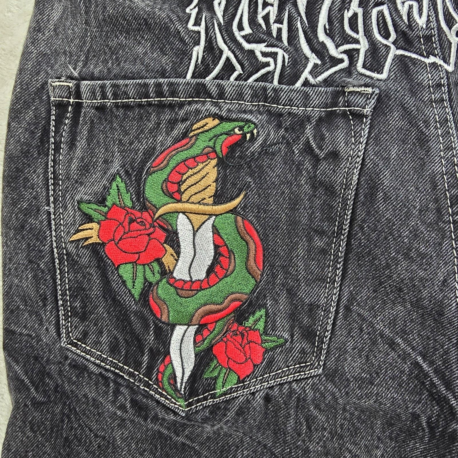 Ninth Hall Ninth Hall Ambush Jeans 33 (Fits 34x28 Y2K Baggy Snake Eagle Size US 33 - 13 Thumbnail