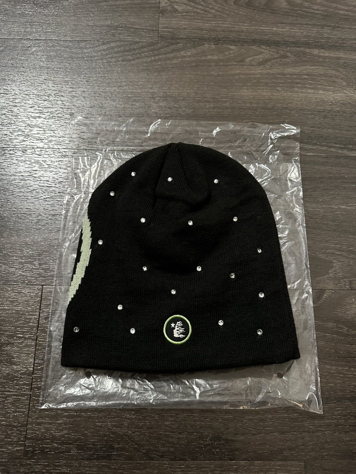 image of Hellstar Starry Night Rhinestone Beanie Skullcap New in Black, Men's