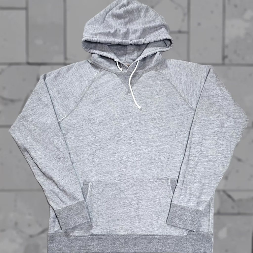 J.Crew J. Crew Sportswear Hoodie Mens LT Tall Pullover Fleece Hooded Sweatshirt Gray Heather Gray Logo Embroidered Pockets Drawstring Vintage Fleece Size US L / EU 52-54 / 3 - 1 Thumbnail