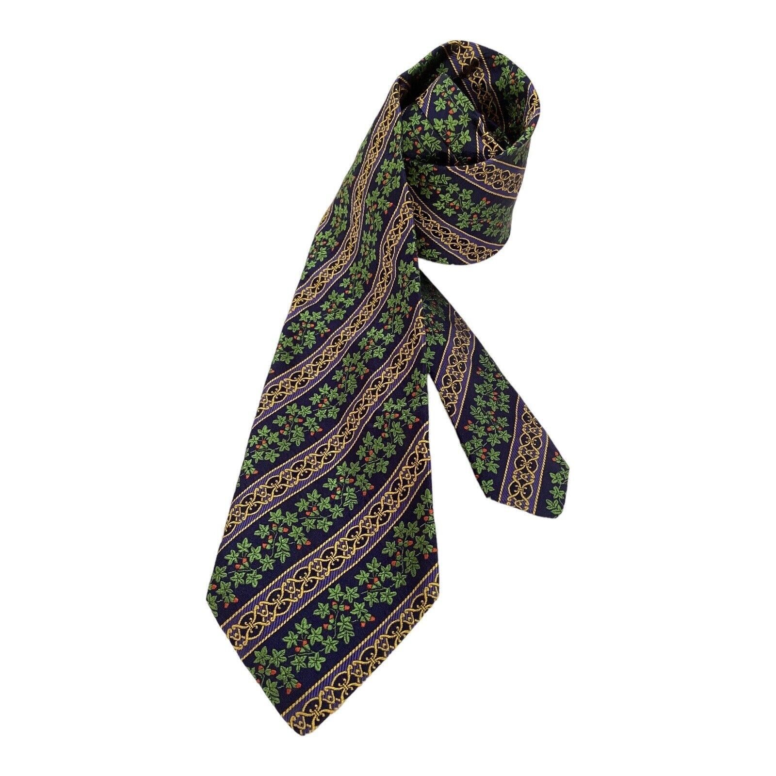 MCM MCM Blue Flower Print Luxury Designer Silk Tie Made In Italy Size ONE SIZE - 1 Thumbnail