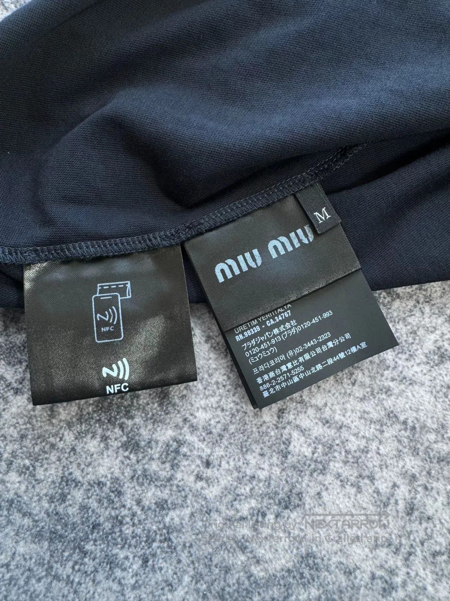 Miu Miu Miu Miu Navy Long Sleeve Logo Top. Size M / US 6-8 / IT 42-44 - 6 Thumbnail