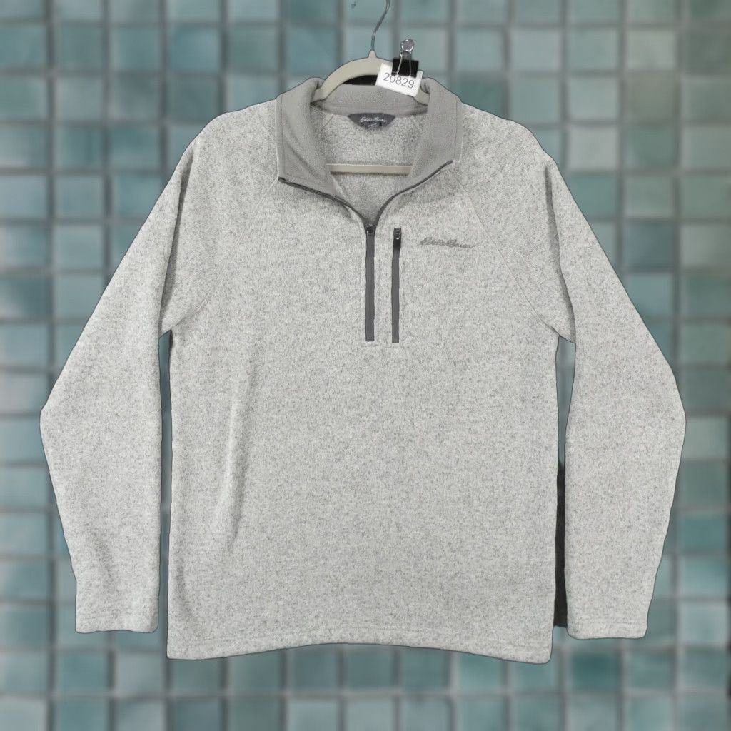 Eddie Bauer Eddie Bauer Sweater Mens Large Long Sleeve Fleece Pullover 1/4 Zip Light Gray Size US L / EU 52-54 / 3 - 1 Thumbnail