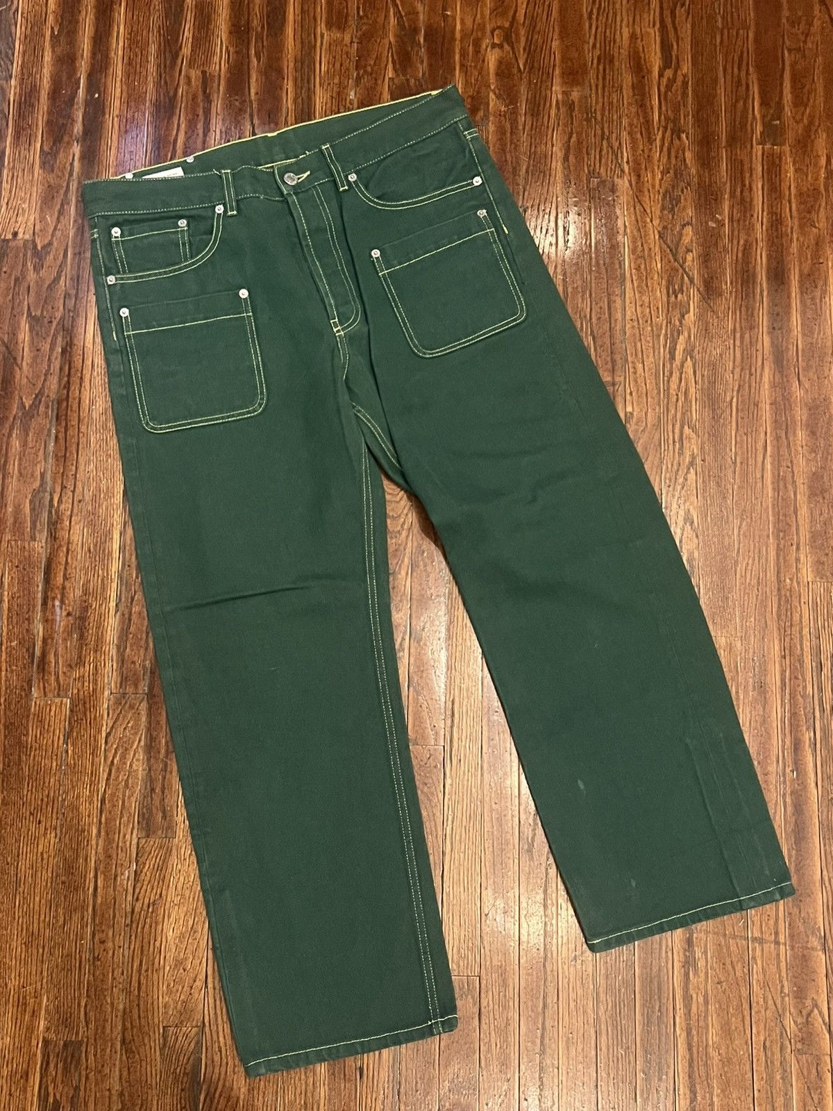 Dries Van Noten Green carpenter dries jeans Size US 33 - 3 Thumbnail