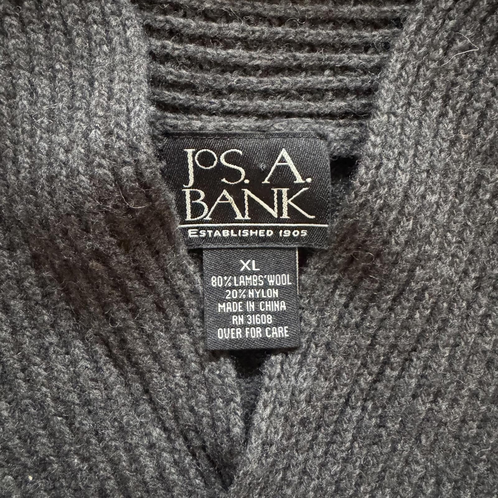 Jos. A. Bank Jos. A. Bank Men's XL Lambswool Blend Sweater Navy Blue Size US XL / EU 56 / 4 - 2 Thumbnail