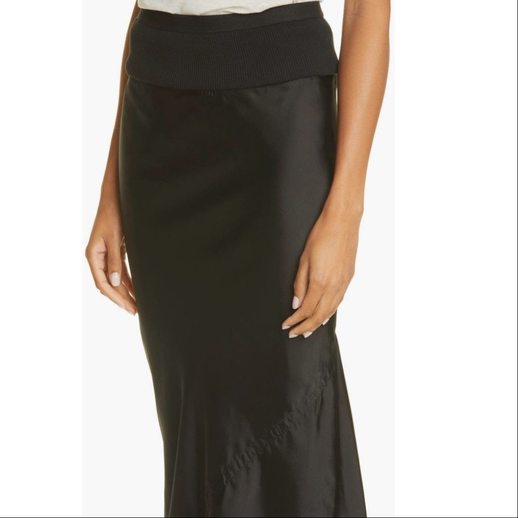 Rick Owens Asymmetrical cupro midi skirt Size 30" / US 8 / IT 44 - 3 Thumbnail