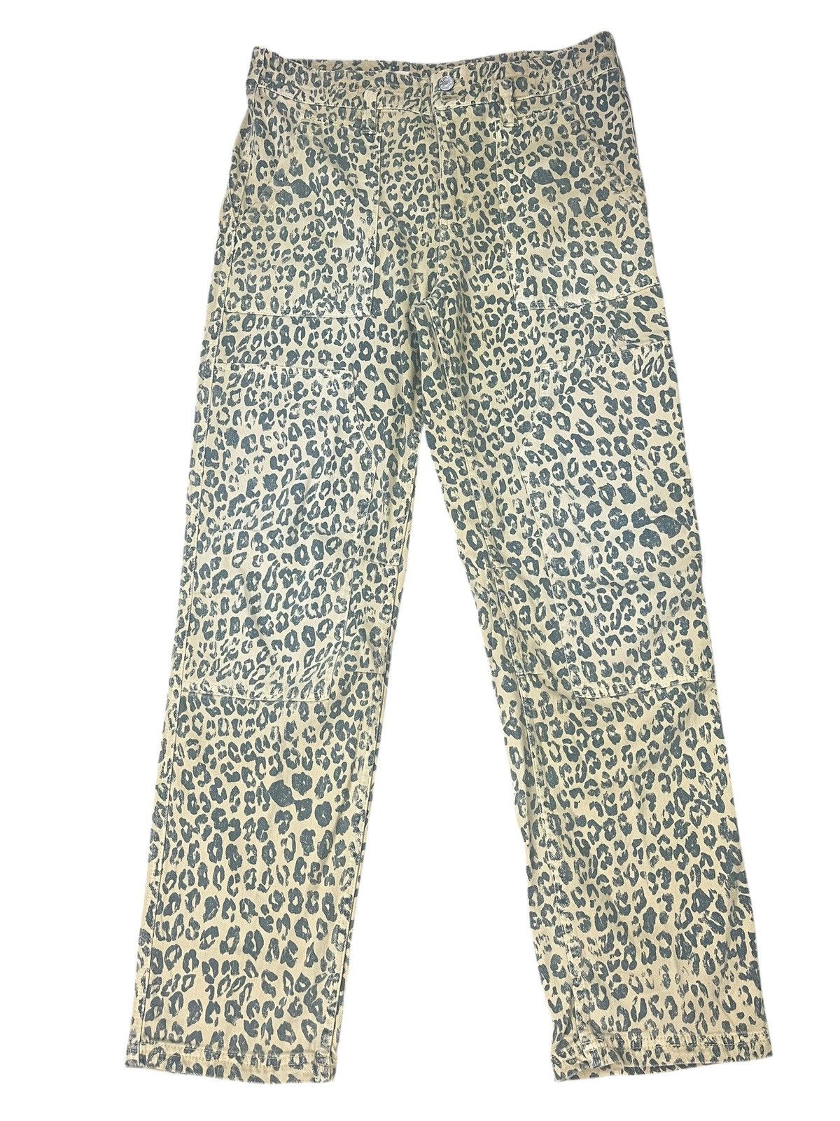 Japanese Brand Vintage Pilcro Jeans Leopard Pattern Fullprint Double Knee Size US 33 - 1 Thumbnail