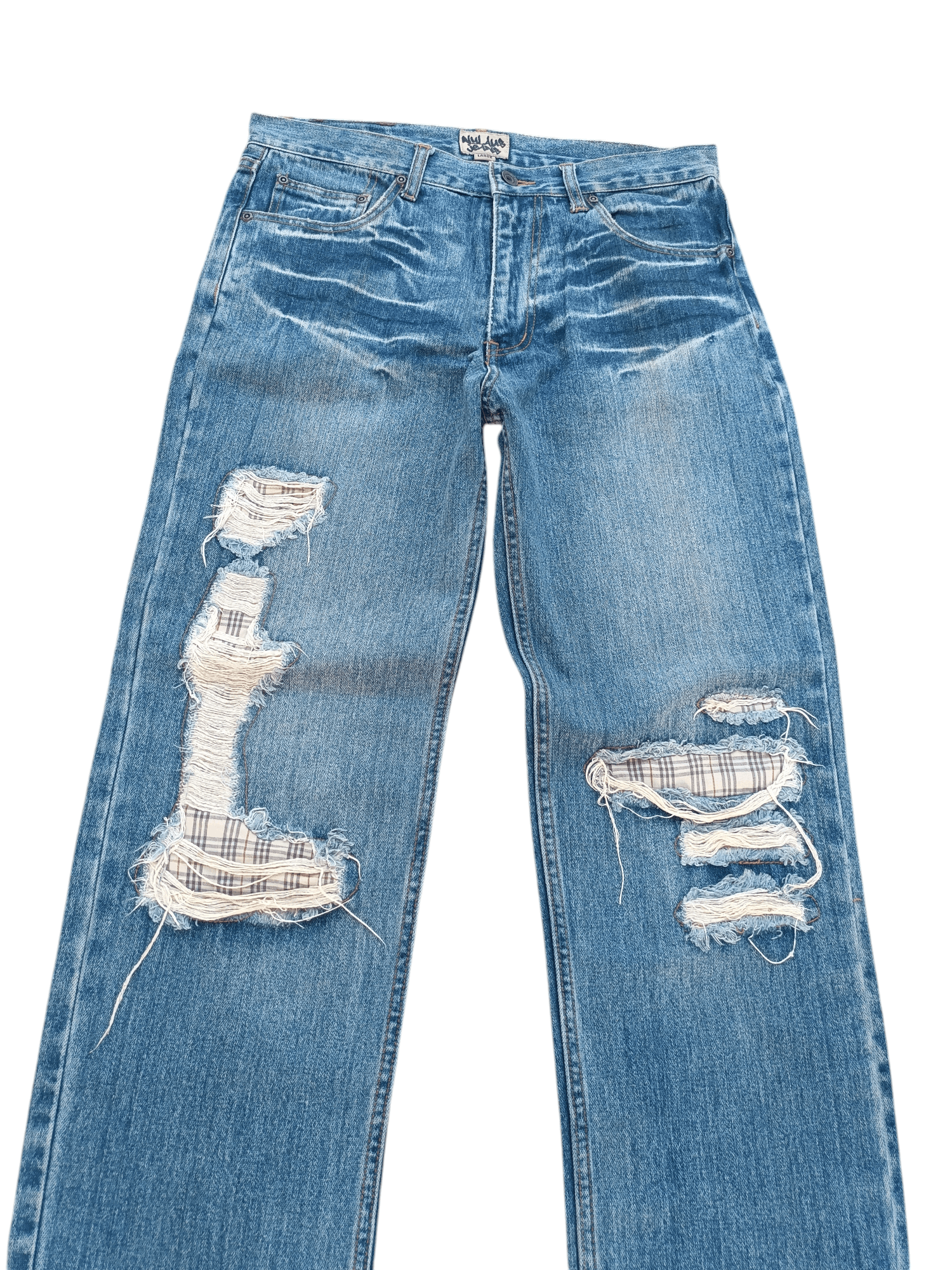 Hysteric Glamour × Japanese Brand RARE🔥JAPANESE DISTRESSED NYLAUS JEANS WHISKERS FADED E208 Size US 32 / EU 48 - 2 Thumbnail