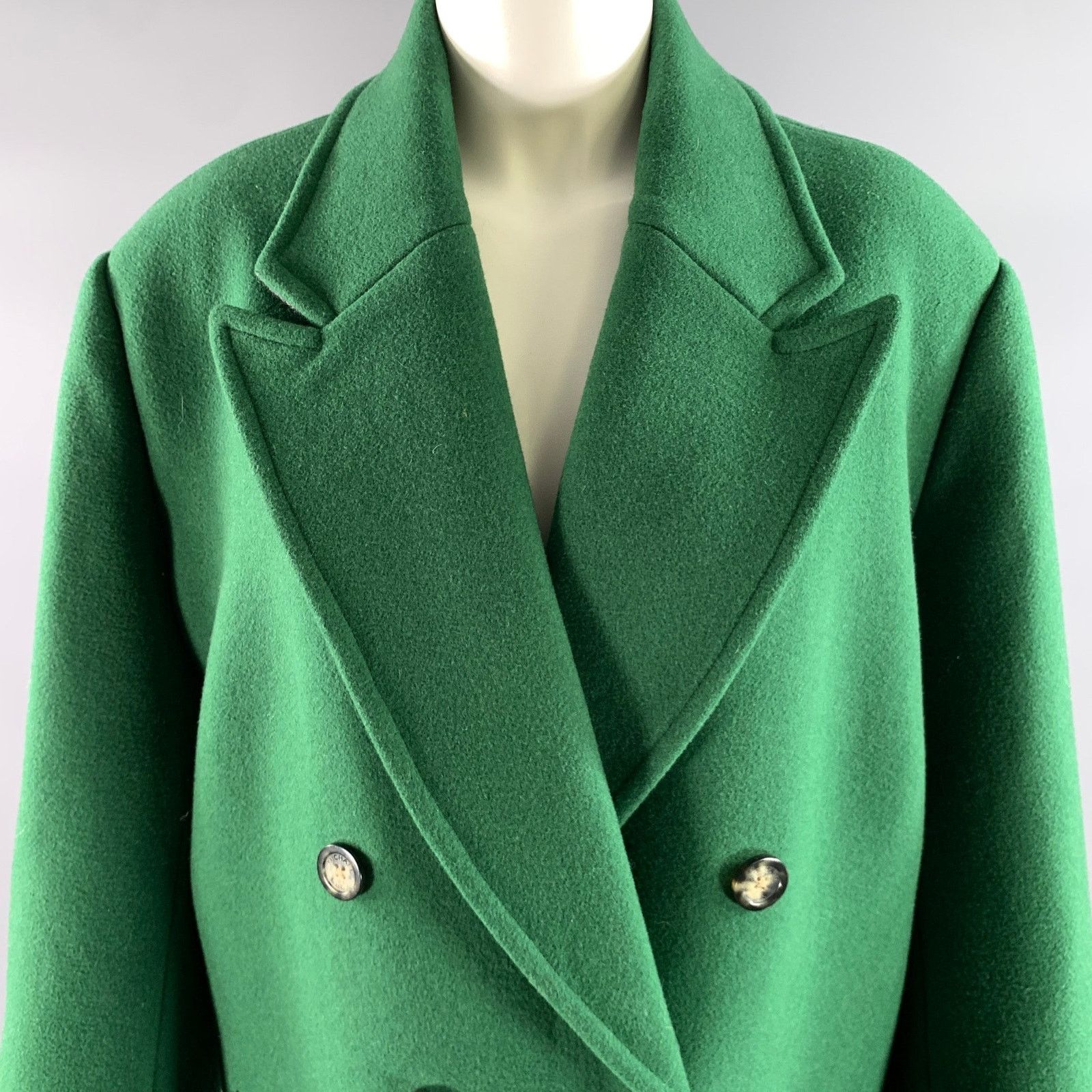 Michael Kors MICHAEL by MICHAEL KORS XS Green Wool Blend Peak Lapel Coat Size XS / US 0-2 / IT 36-38 - 2 Thumbnail