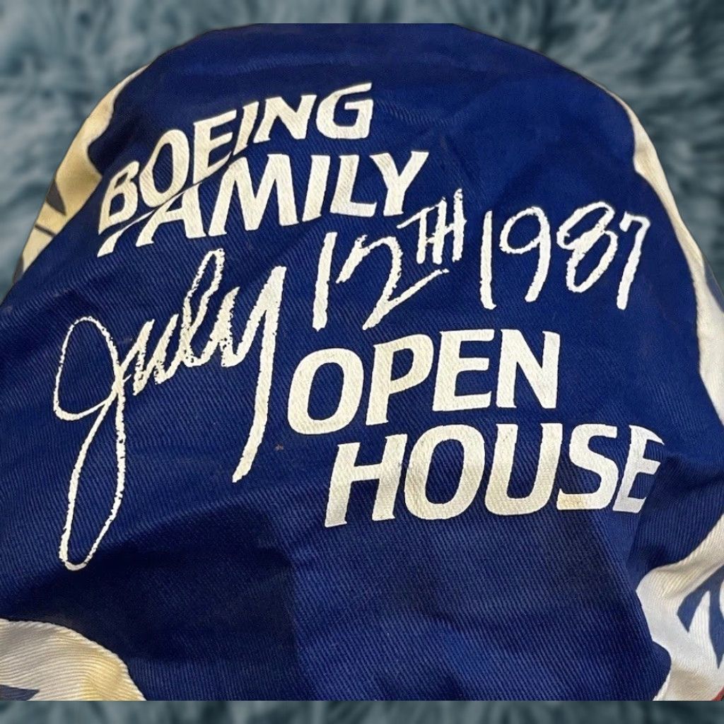 Vintage Vtg 80s Boeing Family Open House Painters Hat Flying Plane Pilot 747 767 Grunge Airport Baseball Cap Men One Size Blue N/A Size ONE SIZE - 1 Thumbnail
