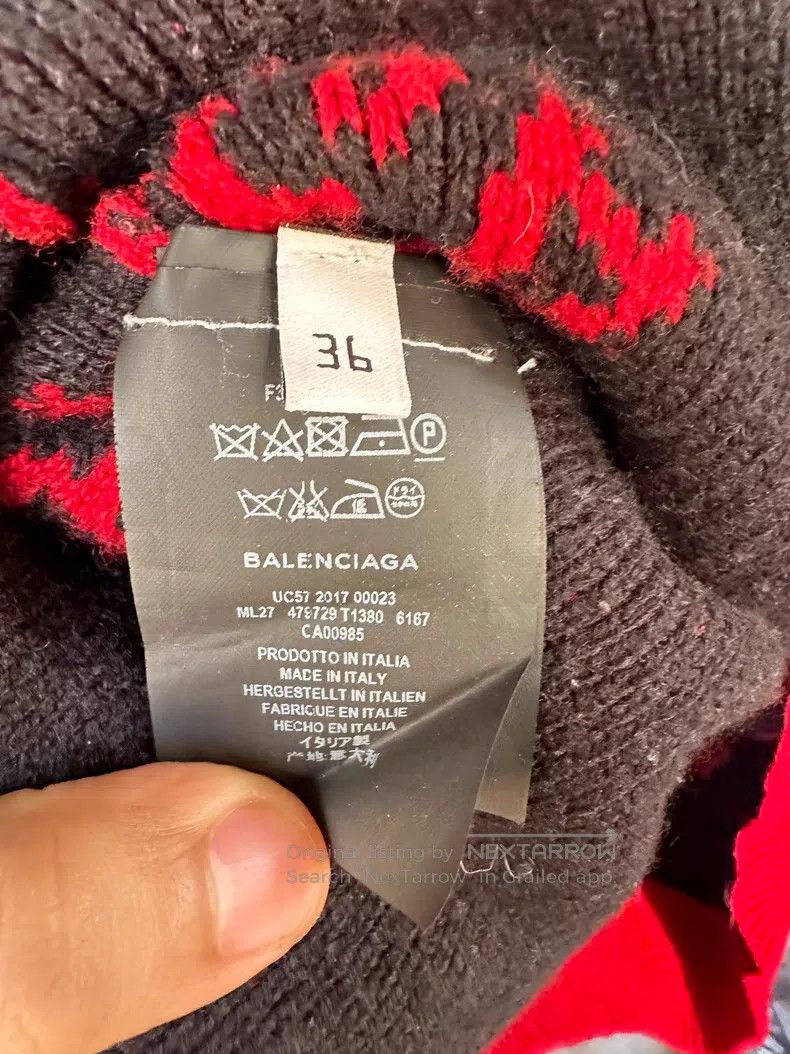 Balenciaga Balenciaga Red bullet screen knitwear sweater Size XS / US 0-2 / IT 36-38 - 6 Thumbnail