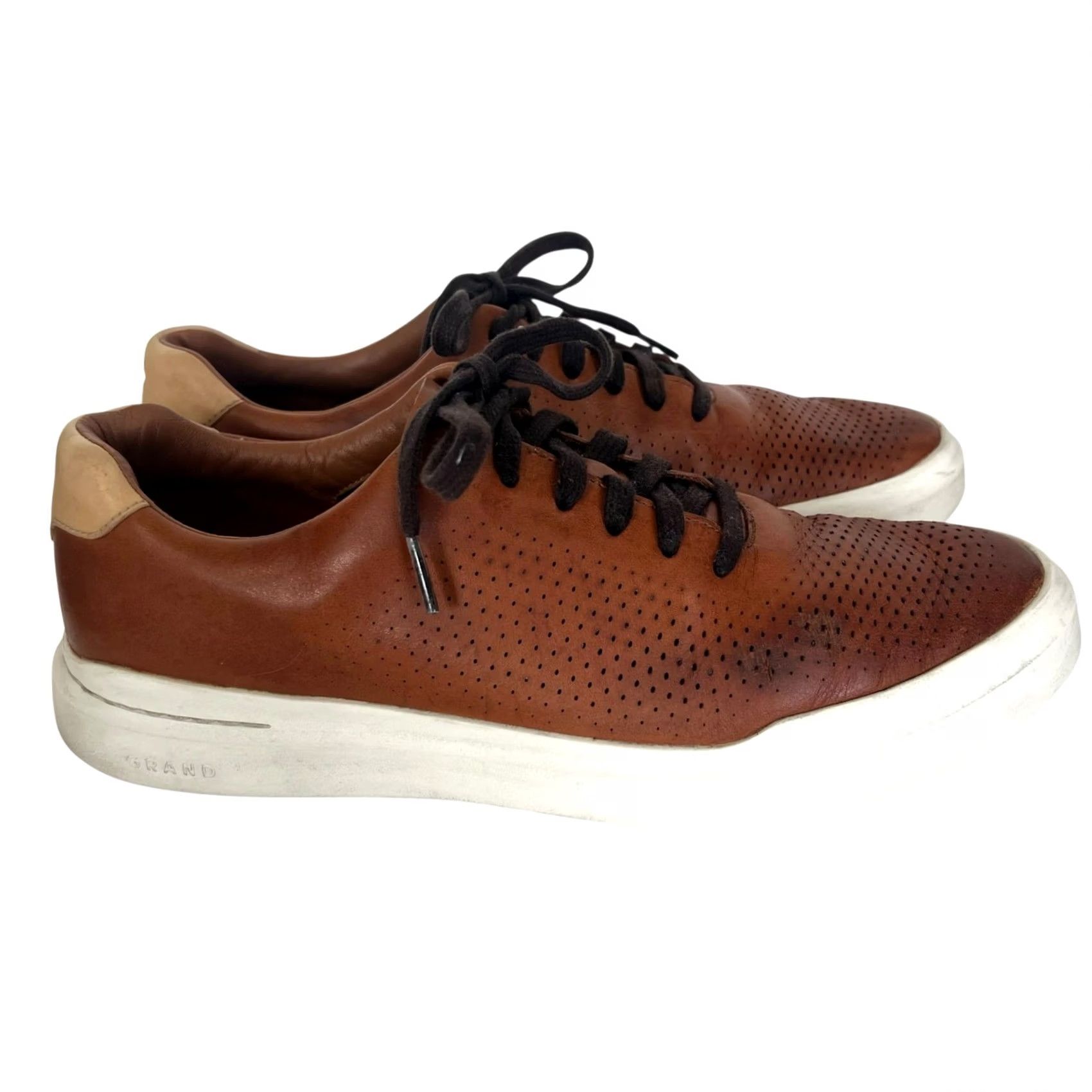 Cole Haan Cole Haan Grand Pro Rally Laser Cut Leather Tan Brown Sneakers 10.5 Men Leather Sneakers Casual Mens Shoes C31218 Size US 11 / EU 44 - 2 Thumbnail