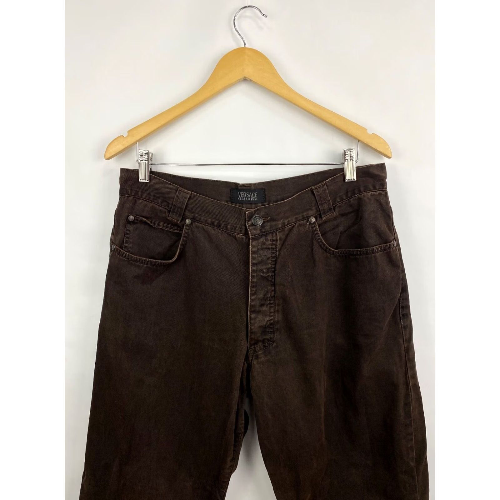 Versace VINTAGE Versace Pants Brown 90s Classic V2 Men's 36 Brown 30in Inseam 78cm Y2K Rare Retro Fashion Size US 36 / EU 52 - 6 Thumbnail