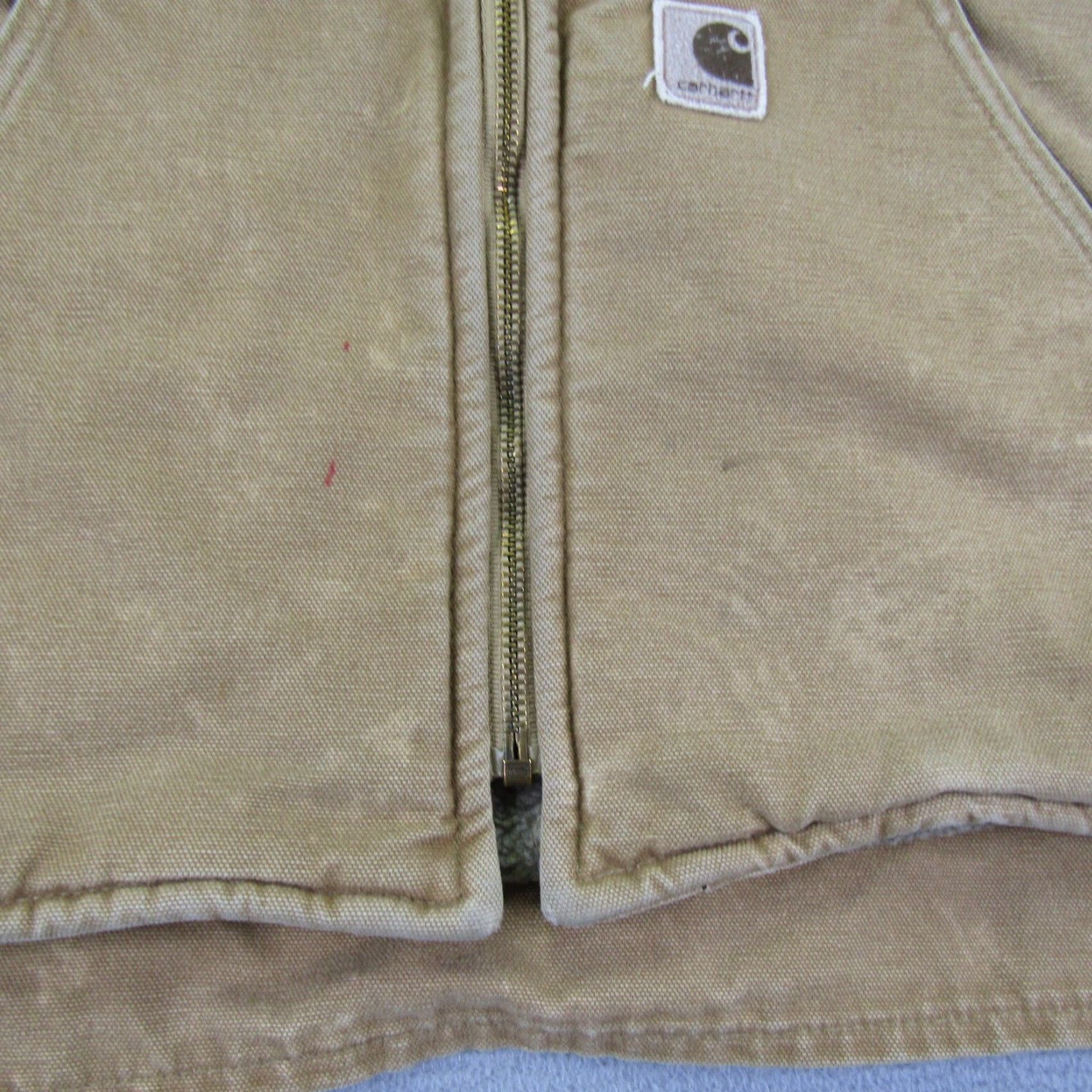 Carhartt VINTAGE Carhartt Vest Mens 3XL Beige Duck Canvas Sherpa Lined Utility Workwear Jacket/Coat? Size US XXL / EU 58 / 5 - 5 Thumbnail