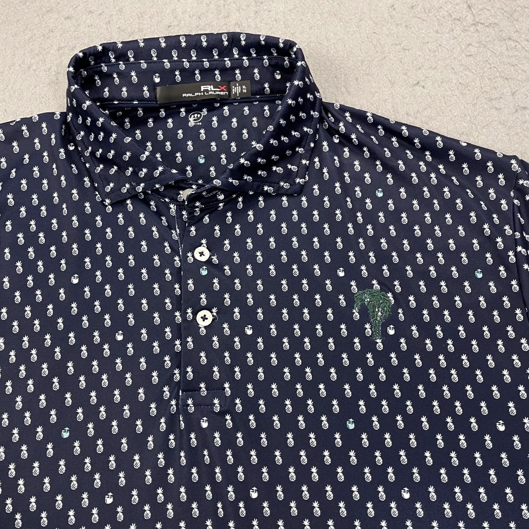 RLX Ralph Lauren RLX Ralph Lauren Polo Shirt Mens XL Blue - Polo Shirt, RLX Polo, Golf, Outdoor - White Pineapple AOP? Wait no. Size US XL / EU 56 / 4 - 2 Thumbnail