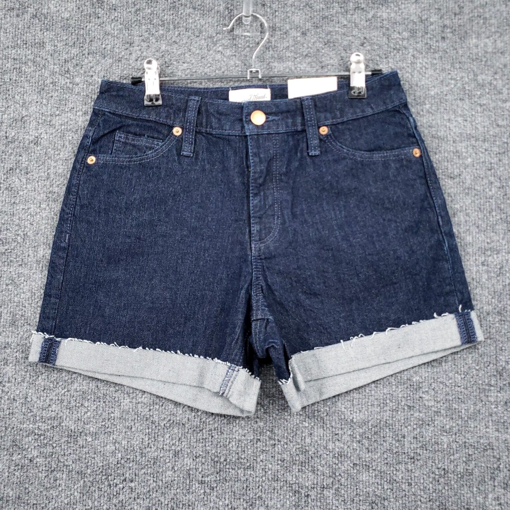 Vintage VINTAGE Universal Thread Shorts Women Slim Blue Denim 0/25R Midi Cut-Off Stretch Pockets Cuffed Casual Facilities Womens Size 27" / US 4 / IT 40 - 2 Thumbnail