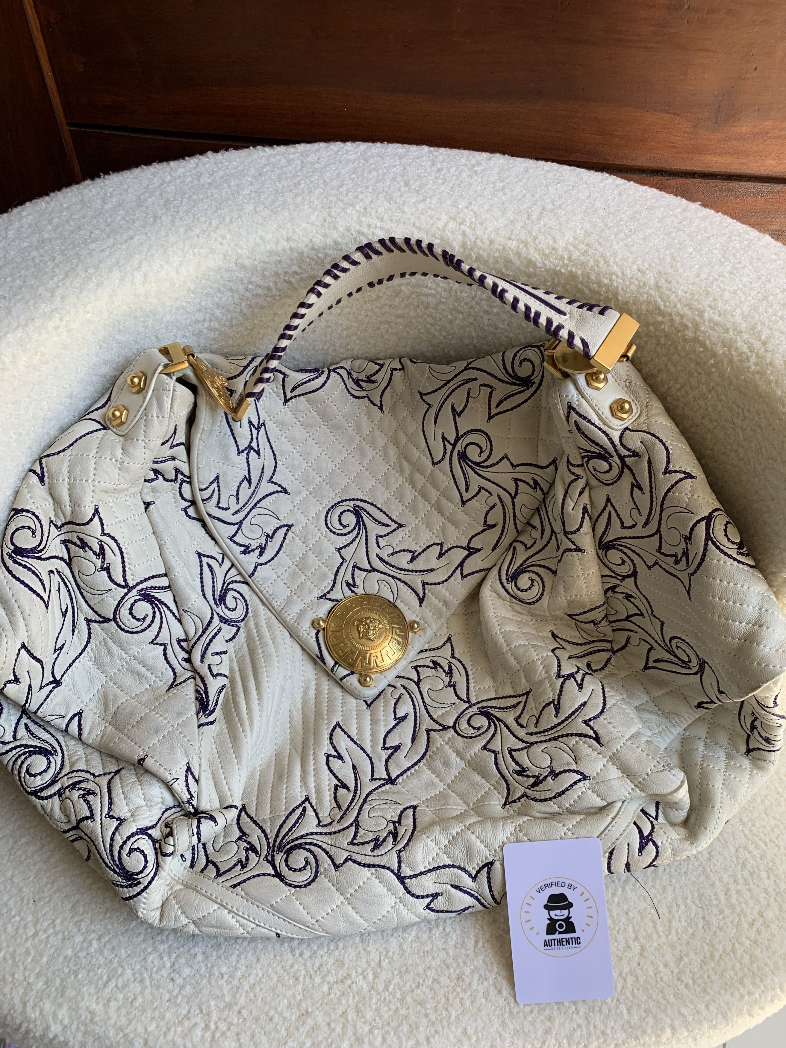 Versace Authentic Versace Quilted Barocco Medusa Large Hobo Size ONE SIZE - 1 Thumbnail