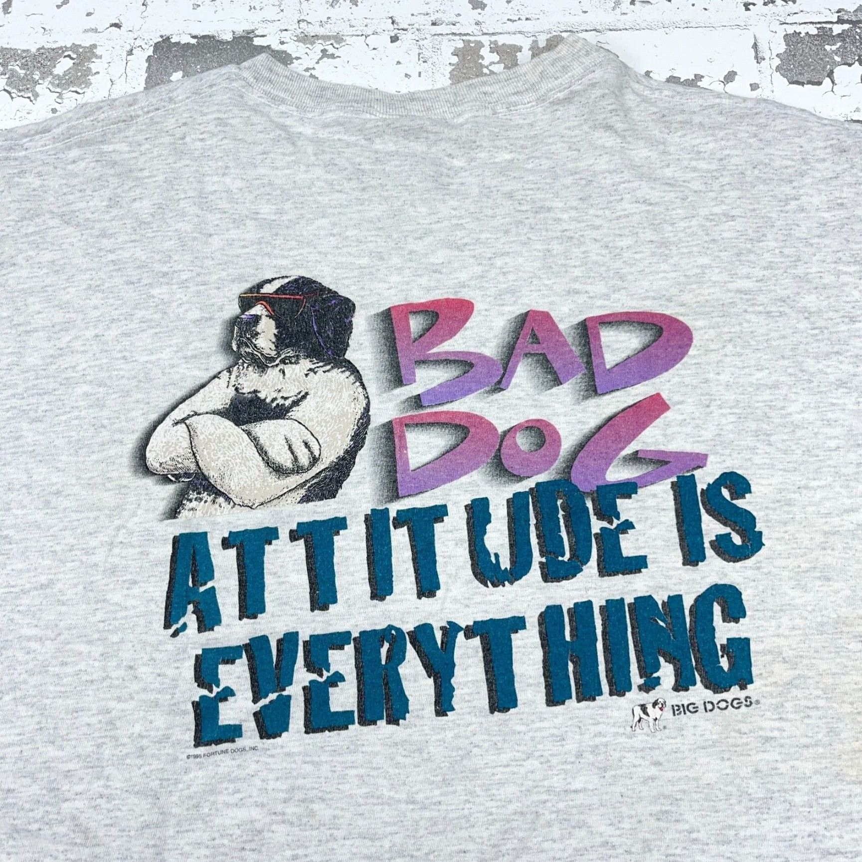 Big Dogs VINTAGE Big Dogs Graphic Tee Men XL Gray Single Stitch 90s Retro USA Size US XL / EU 56 / 4 - 2 Thumbnail