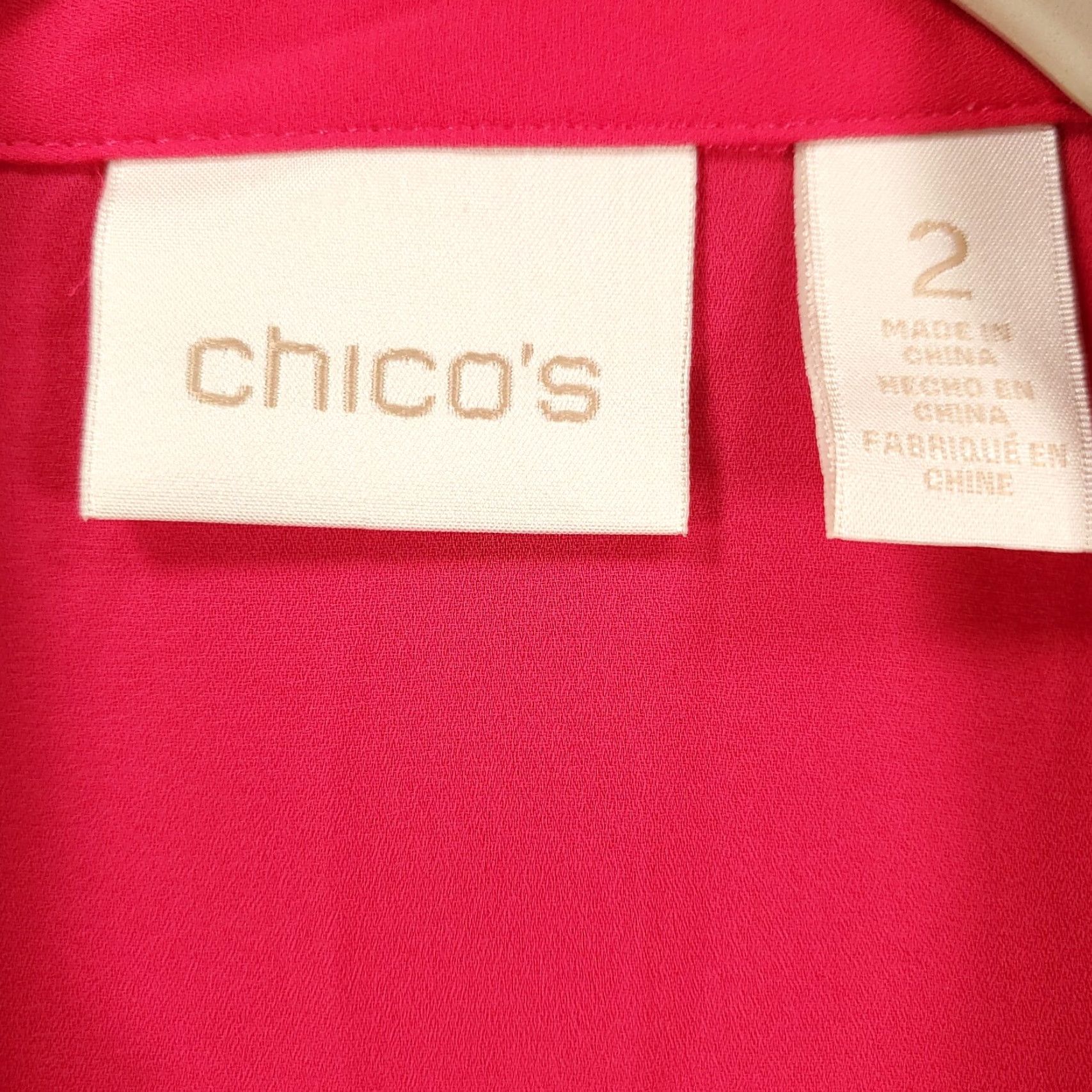 Vintage Chicos Blouse Womens Large Pink Button Up Lightweight Breathable Cuffed Sleeve Size L / US 10 / IT 46 - 5 Thumbnail