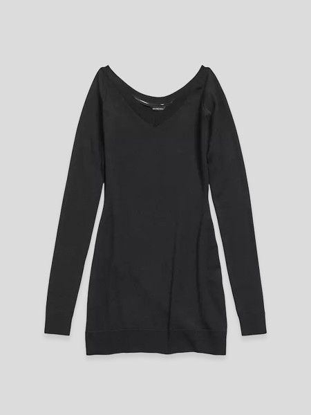 Balenciaga o1tr1nto0326 Off Shoulder Mini Dress in Black Size XL / US 12-14 / IT 48-50 - 1 Preview