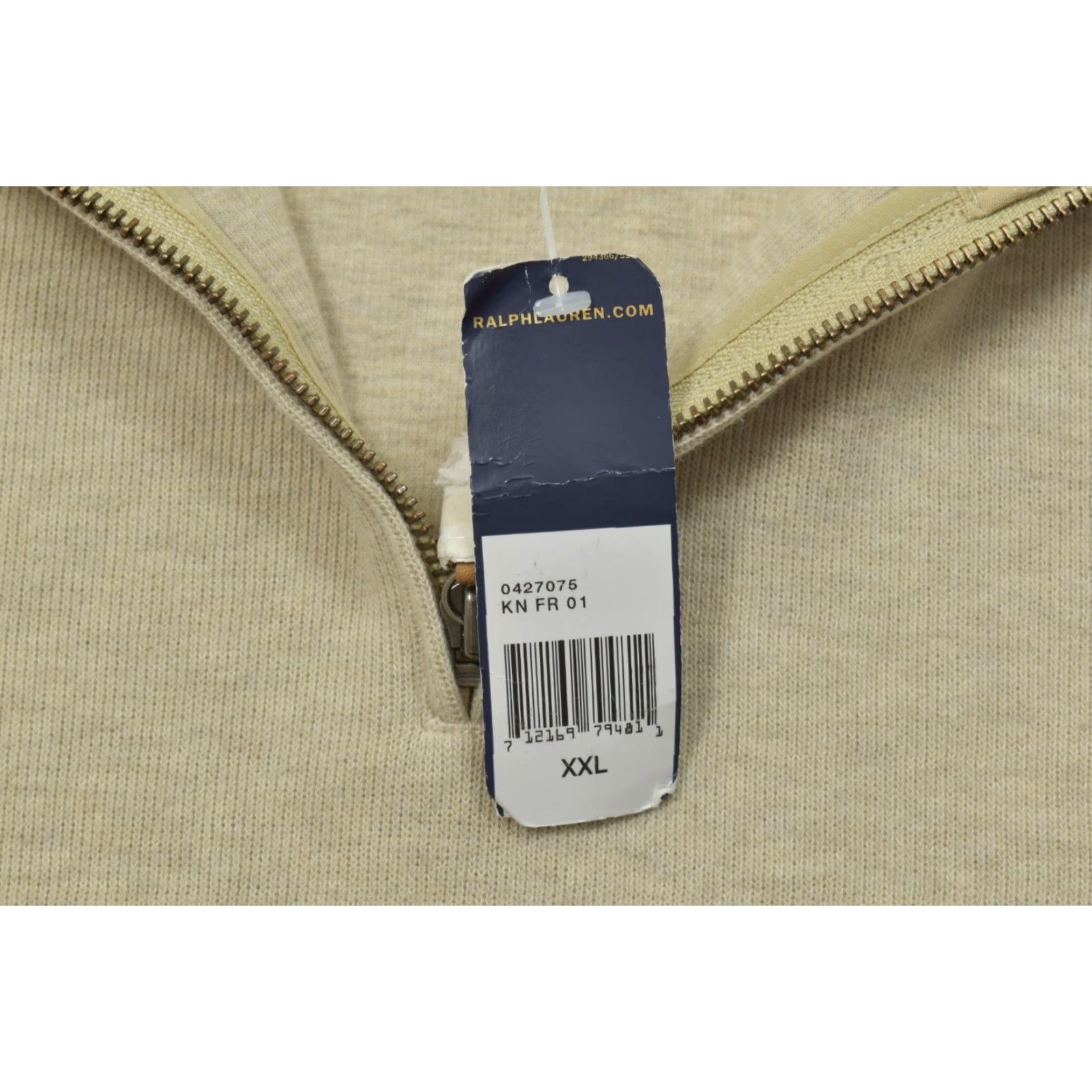 Polo Ralph Lauren Polo Ralph Lauren Sweater Men XXL Beige 1/4 Zip Pullover Cotton Knit NEW Size US XXL / EU 58 / 5 - 5 Thumbnail