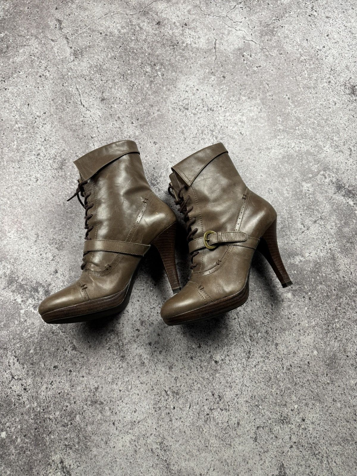 If Six Was Nine Vintage AS 98 Heel Rick Owens Style Leather Heels Boots Y2K Size US 7 / IT 37 - 5 Thumbnail