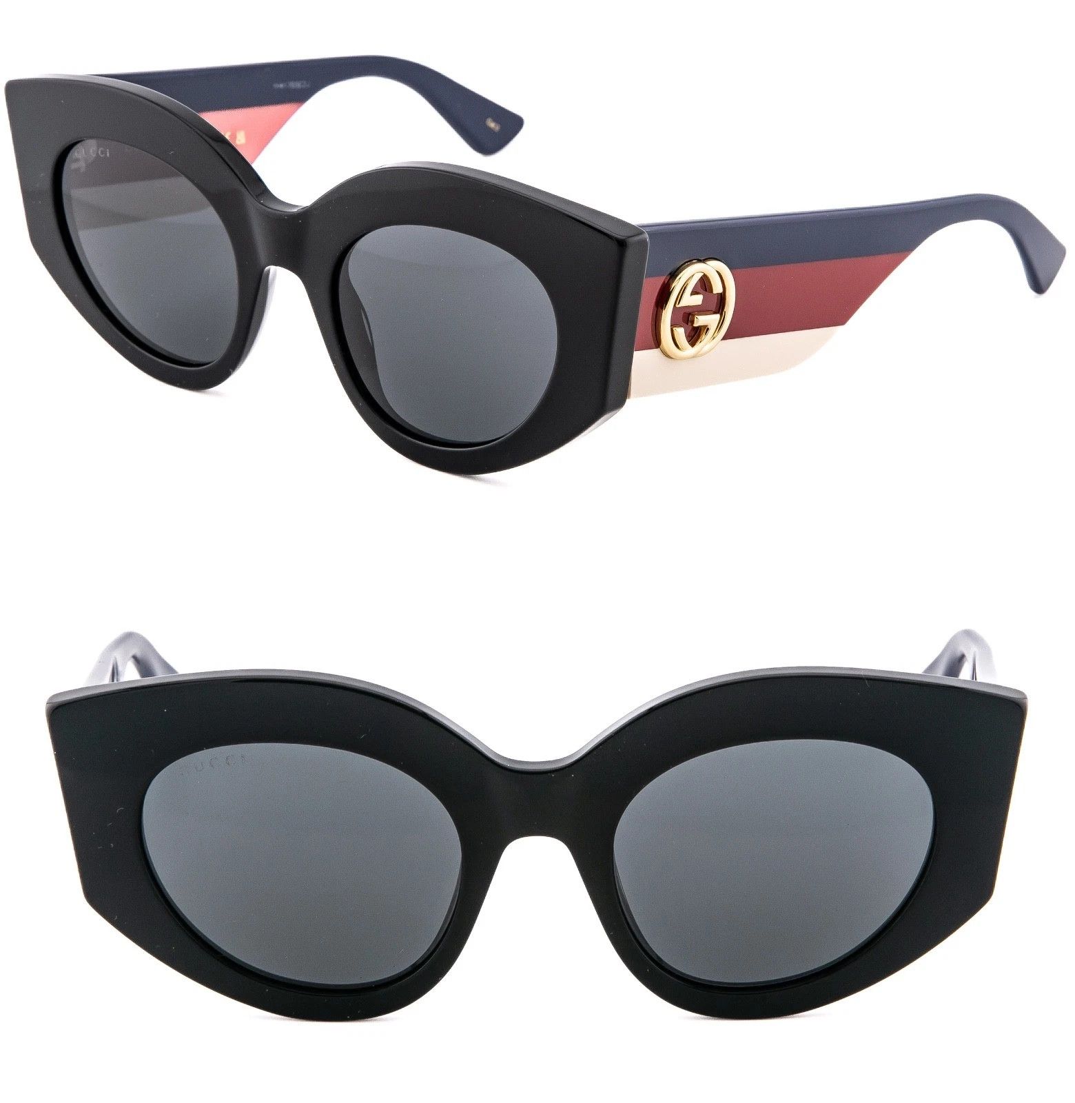 Gucci GUCCI Gg0275S 0275 Black Blue Red Classic Sunglasses 001 Size ONE SIZE - 1 Thumbnail