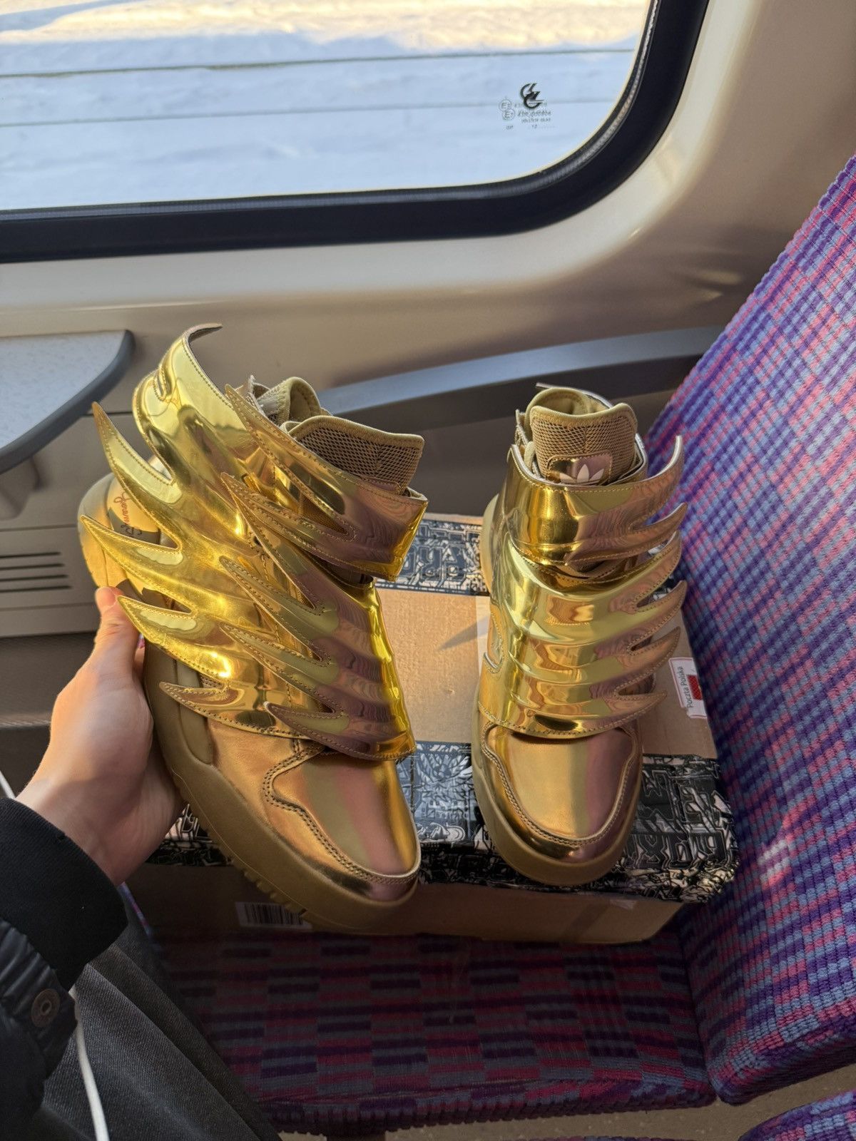 adidas gazelle silver green womens Jeremy Scott x Adidas Gold Wing Shoe – VV department main image 1