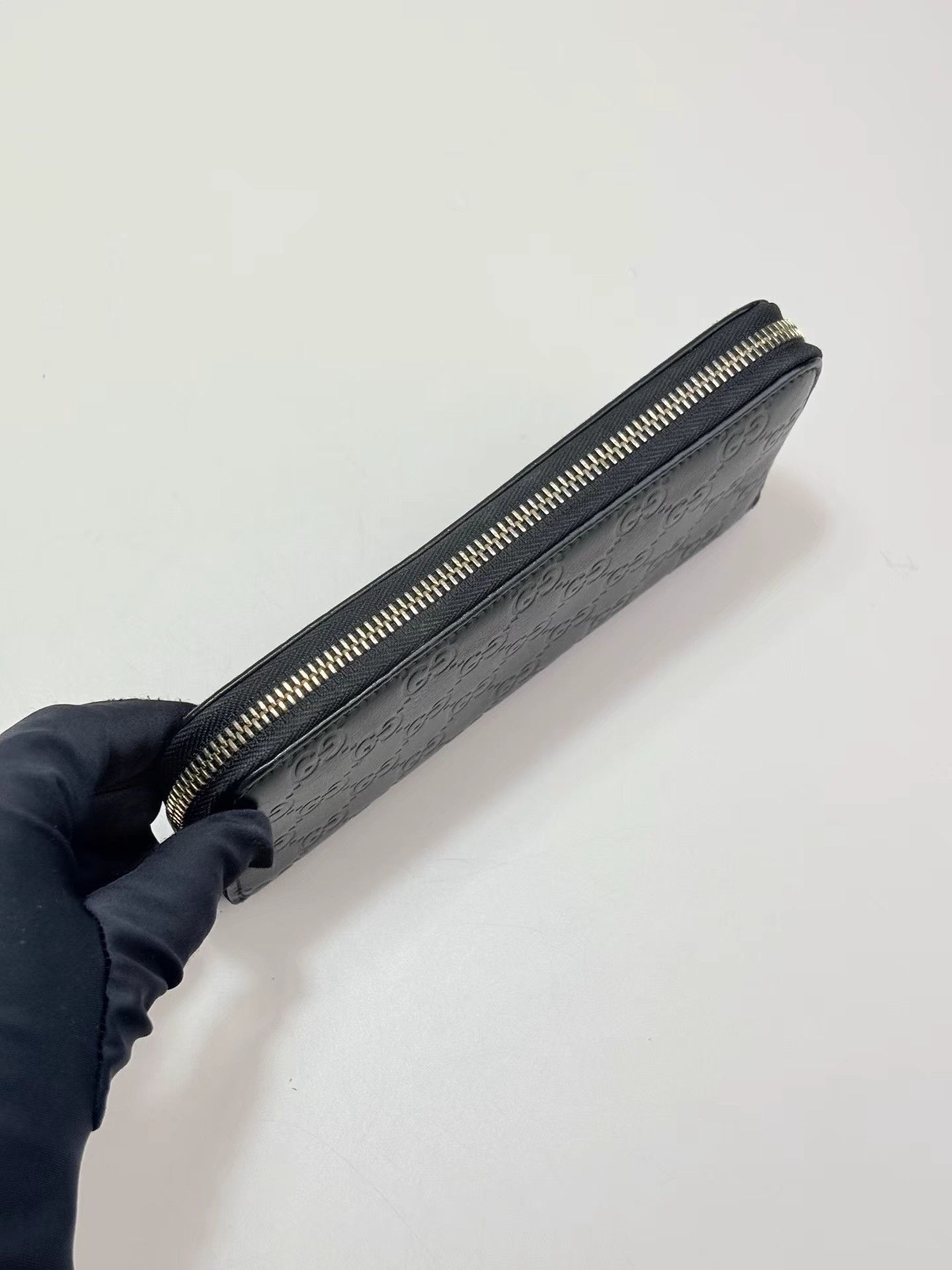 Gucci GUCCI Black Embossed Full Logo Long Wallet Size ONE SIZE - 5 Thumbnail
