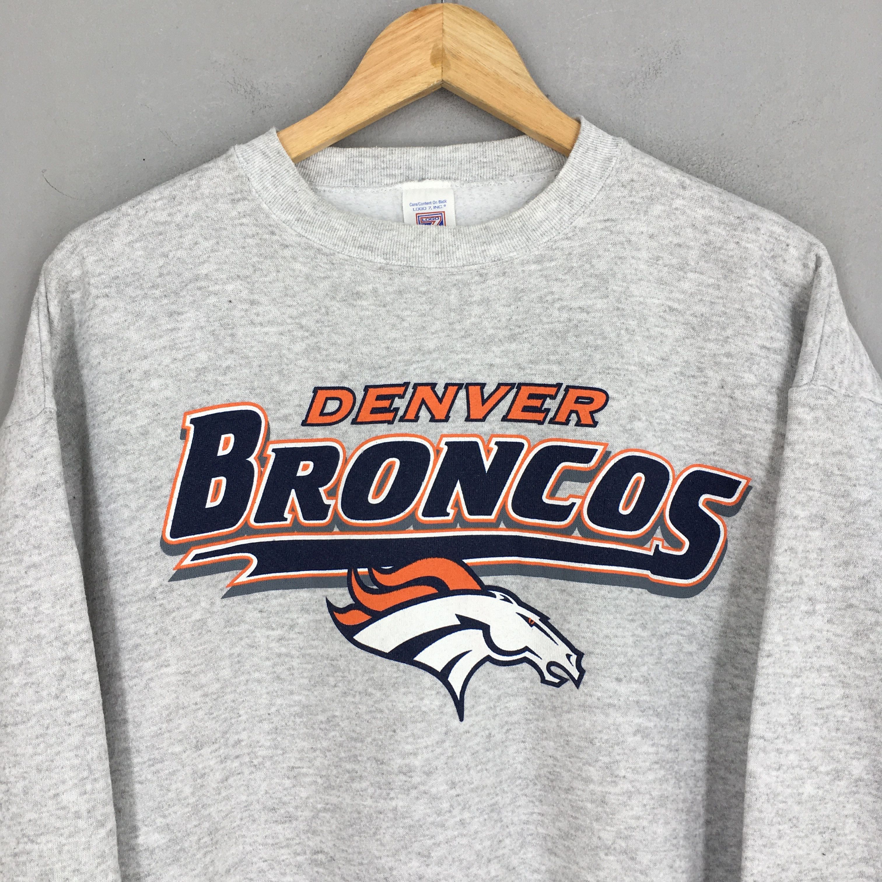 Logo 7 Vintage 90s Denver Broncos Rugby NFL Gray Sweater Large Size US L / EU 52-54 / 3 - 2 Thumbnail