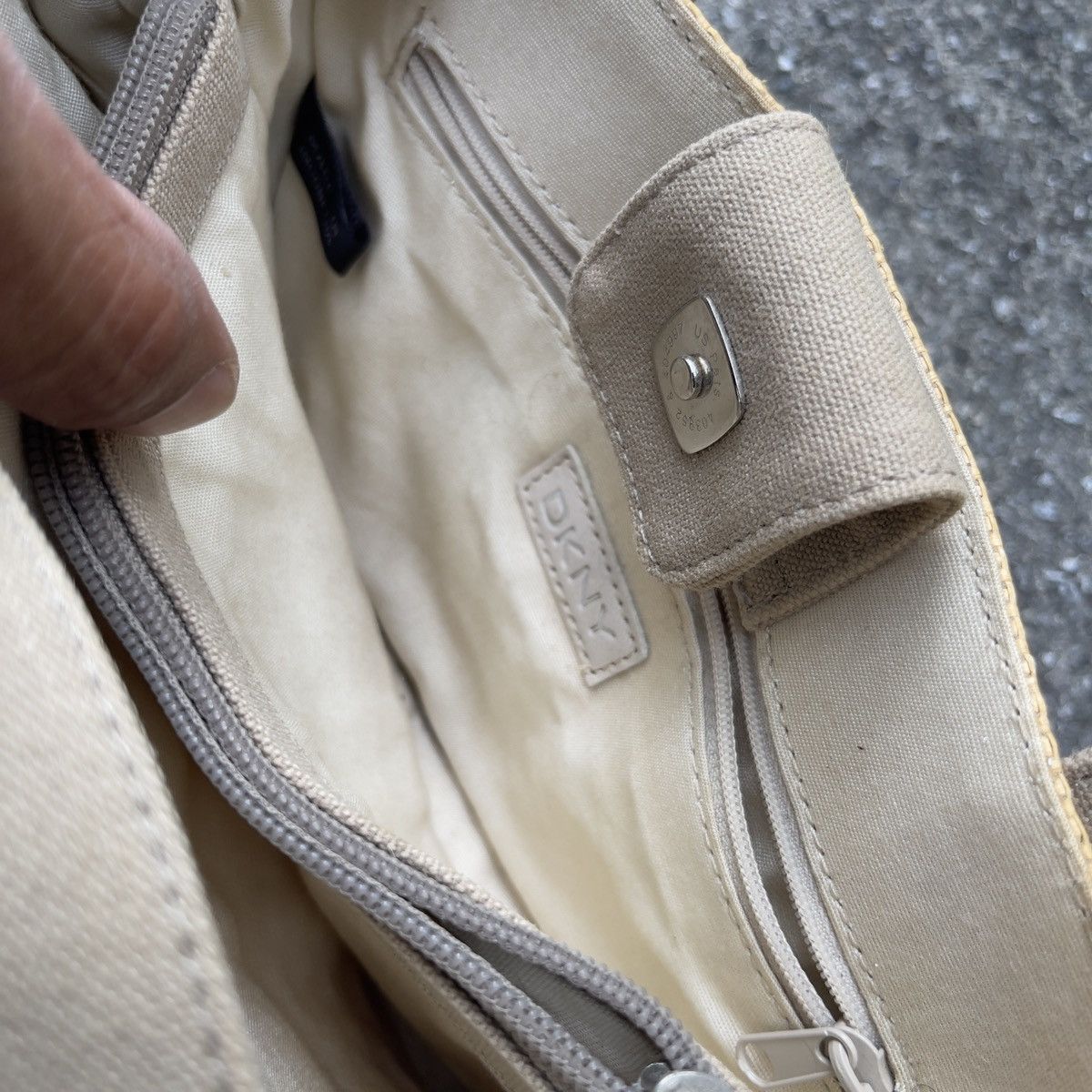 DKNY Vintage 90s DKNY Mini Straw Canvas Bag Size ONE SIZE - 5 Thumbnail