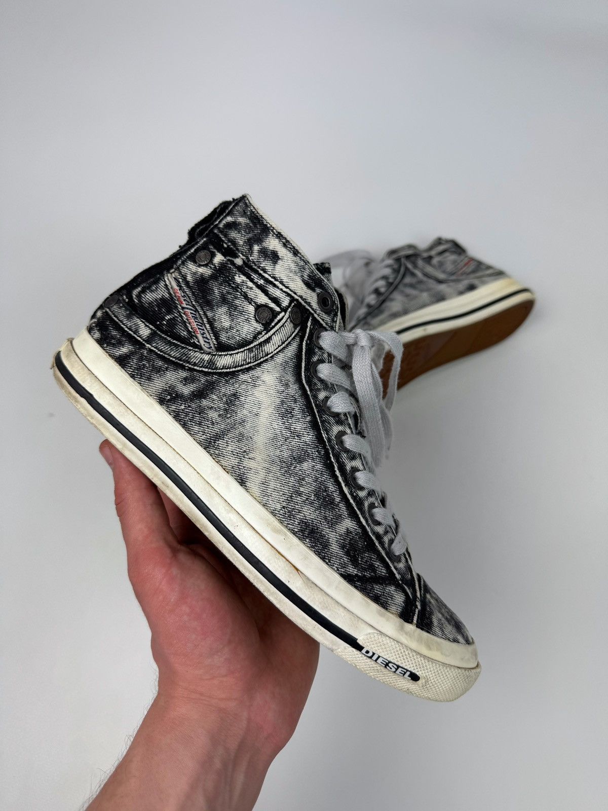 Diesel Diesel Exposure IV Jeans Black/White Denim Sneakers Size US 8.5 / IT 38.5 - 8 Thumbnail