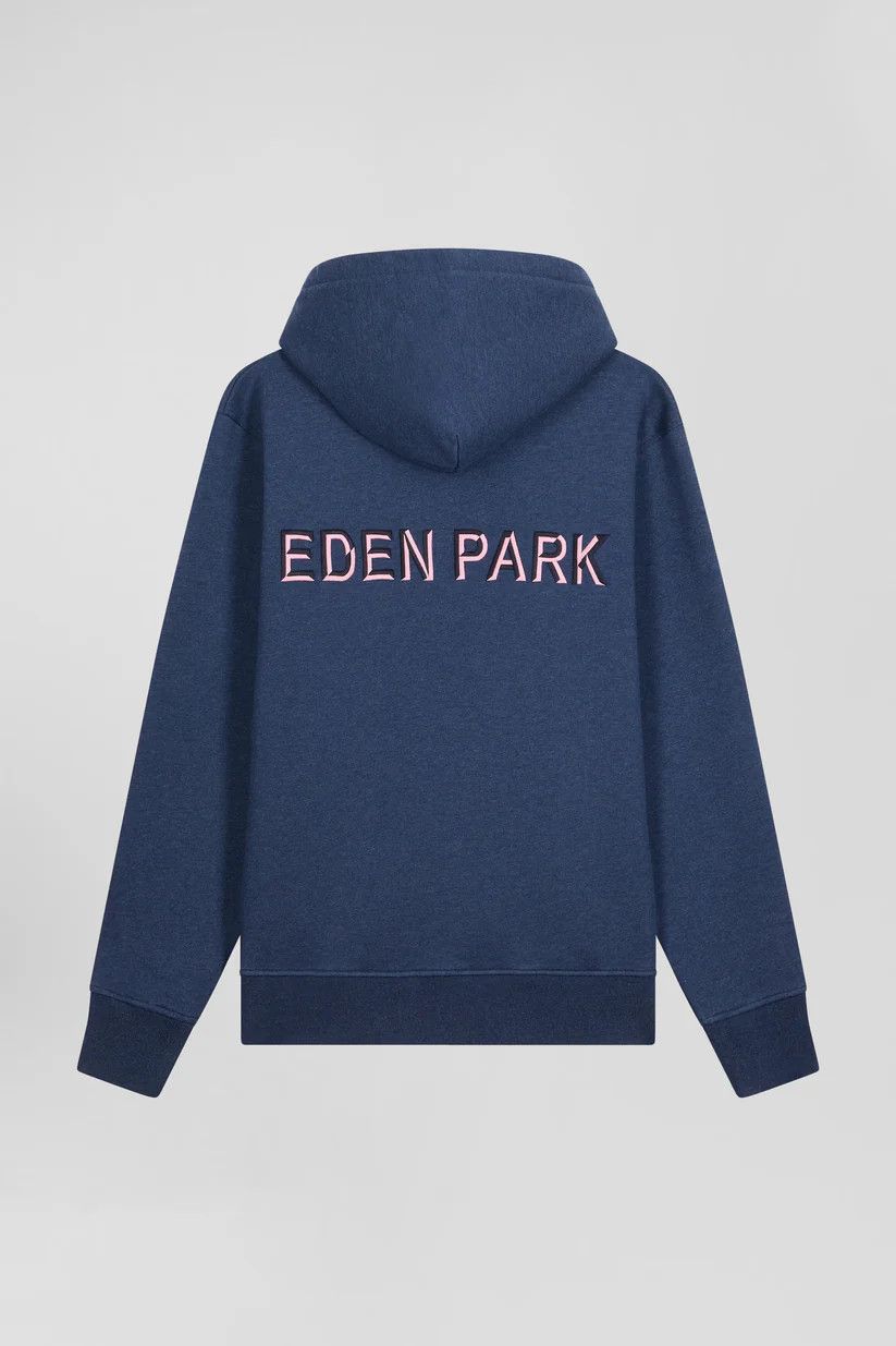 Eden Park o1s22i1n1024 Embroidered Logo Hooded Sweatshirt in Blue Size US XL / EU 56 / 4 - 4 Thumbnail