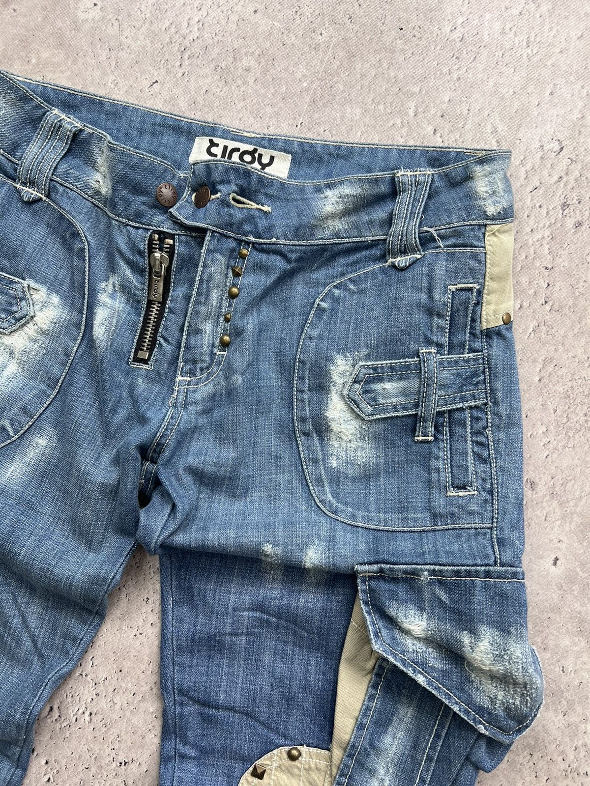 Hysteric Glamour × Japanese Brand × Junya Watanabe ARCHIVE DISTRESSED MULTIPOCKET ZIPPER CARGO PANTS RICK STYLE Size US 30 / EU 46 - 5 Thumbnail