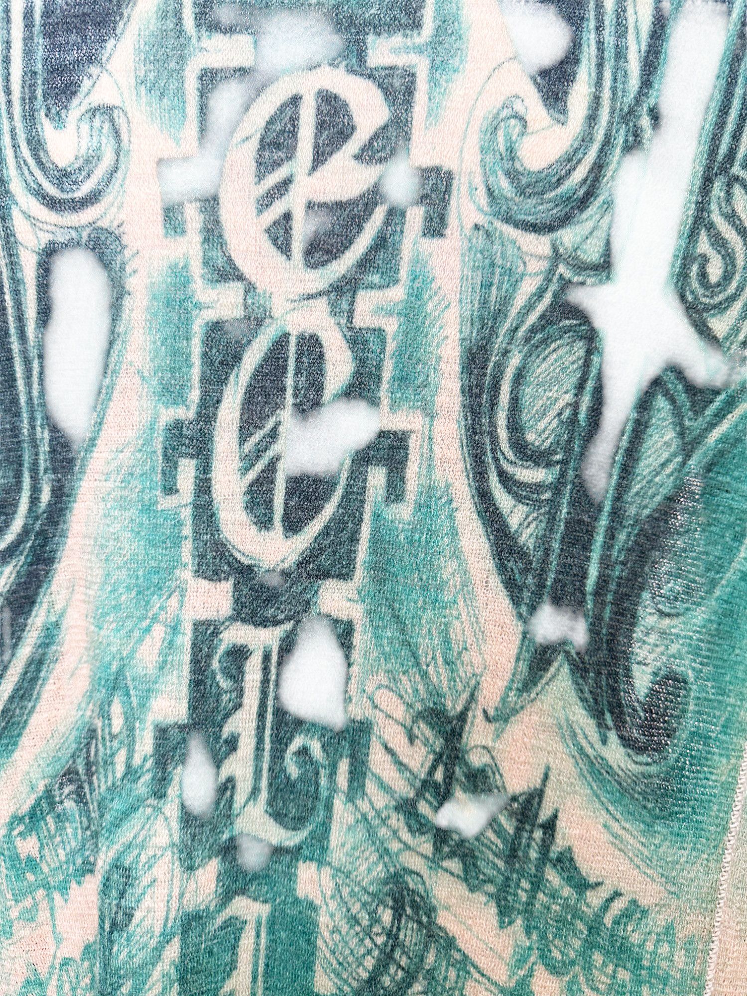 Jean Paul Gaultier 90's Tribal Acqua Green Wool Cardigan Size L / US 10 / IT 46 - 12 Thumbnail