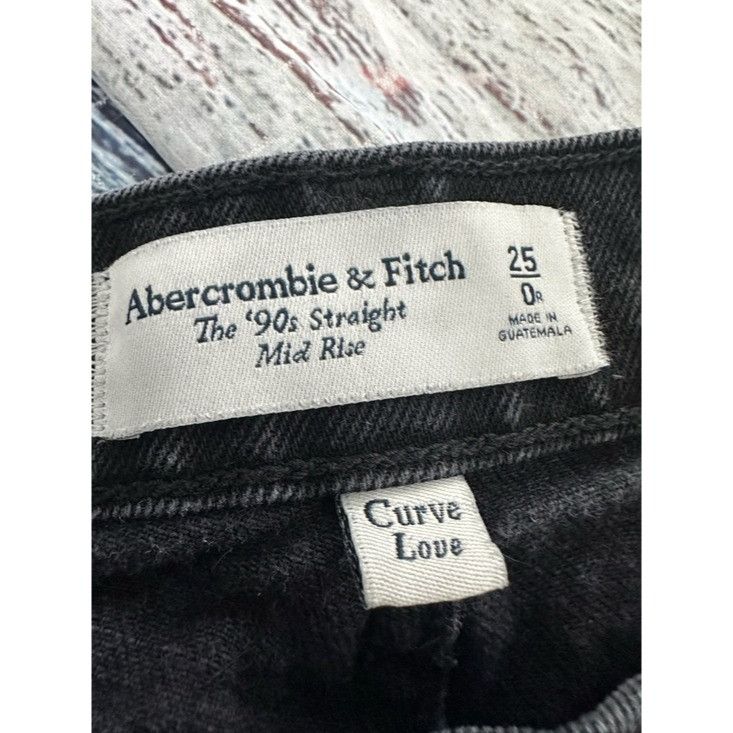 Abercrombie & Fitch Abercrombie & Fitch The 90’s Straight Mid Rise in Washed Bla Size 25" / US 0 / IT 36 - 5 Thumbnail
