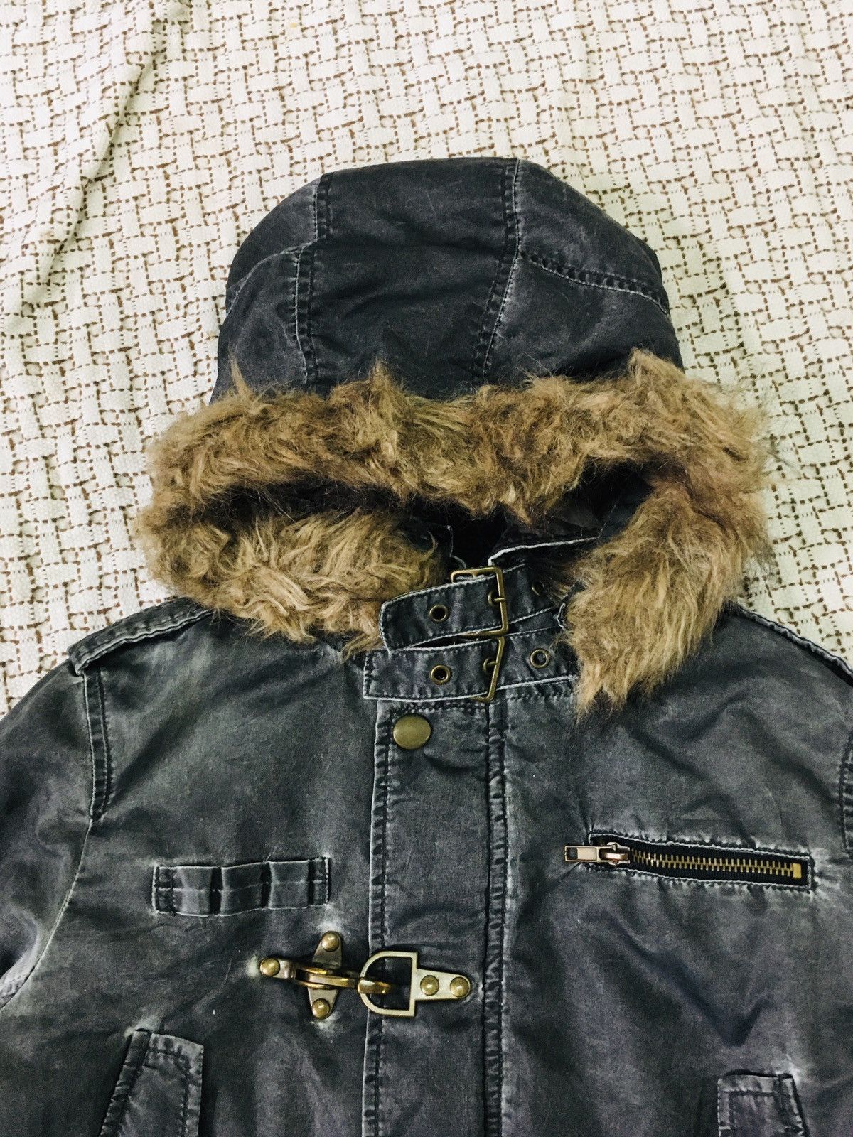 If Six Was Nine × Japanese Brand × Le Grande Bleu (L.G.B.) A07 Incede Punk Bondage Multipocket Fur Hoodie Jacket Size M / US 6-8 / IT 42-44 - 5 Thumbnail