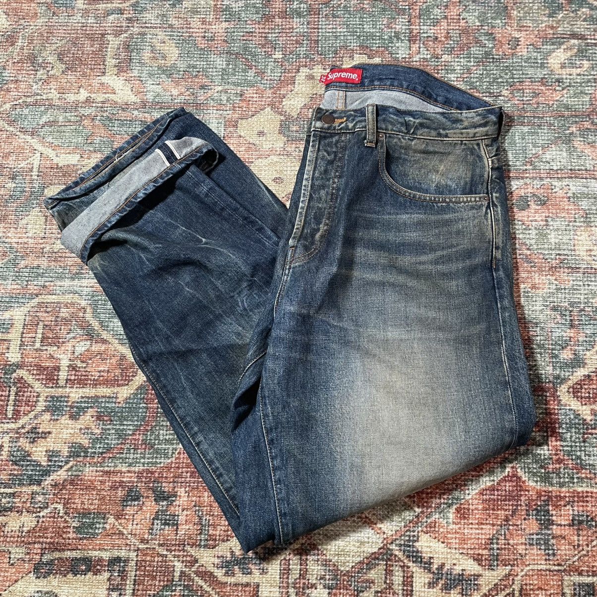 Supreme Distressed Loose Fit Selvedge 30 Distressed Loose Fit