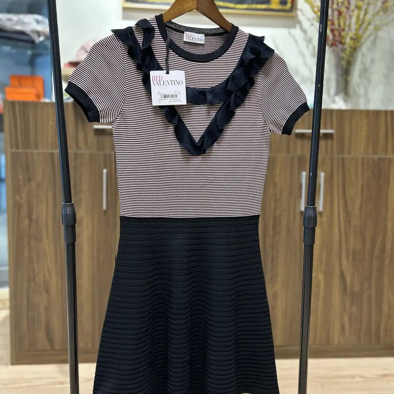 Valentino Valentino Striped Short Sleeve Dress for Summer 0089 Size XS / US 0-2 / IT 36-38 - 1 Thumbnail
