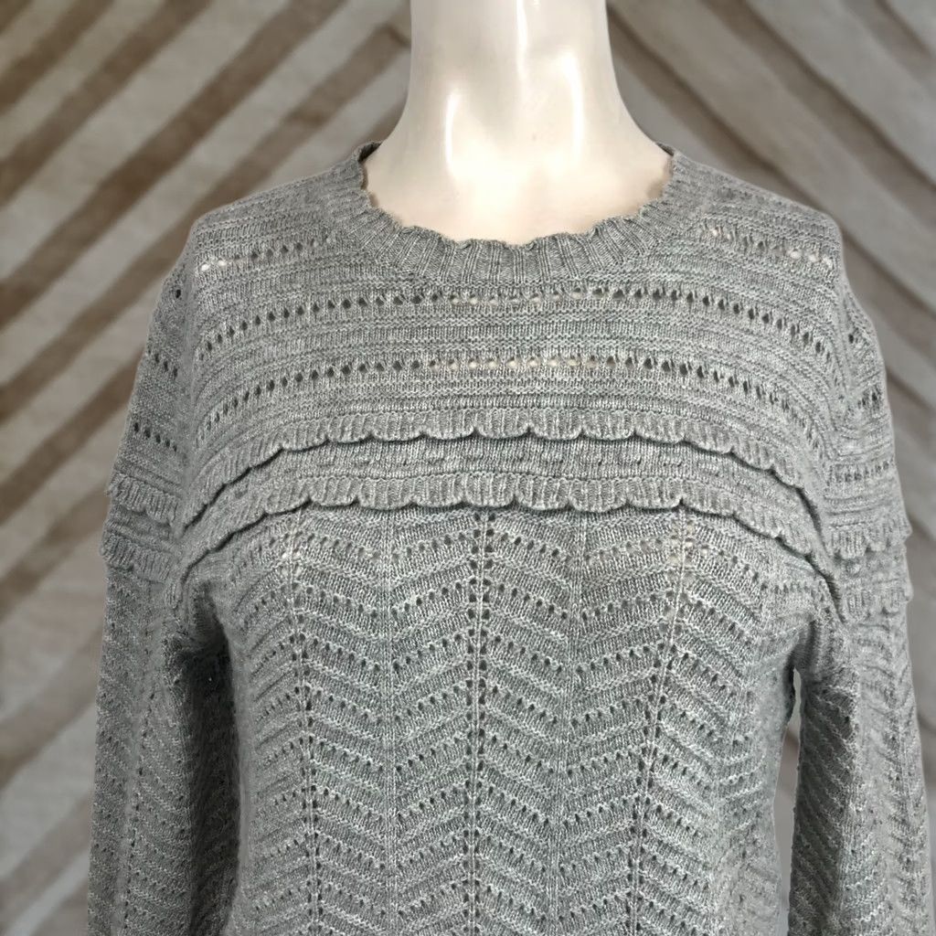 J.Crew J.CREW Sweater Shirt Women Small Gray Long Sleeve Round Neck Wool Blend Pullover Pullover Regular" Size S / US 4 / IT 40 - 1 Thumbnail