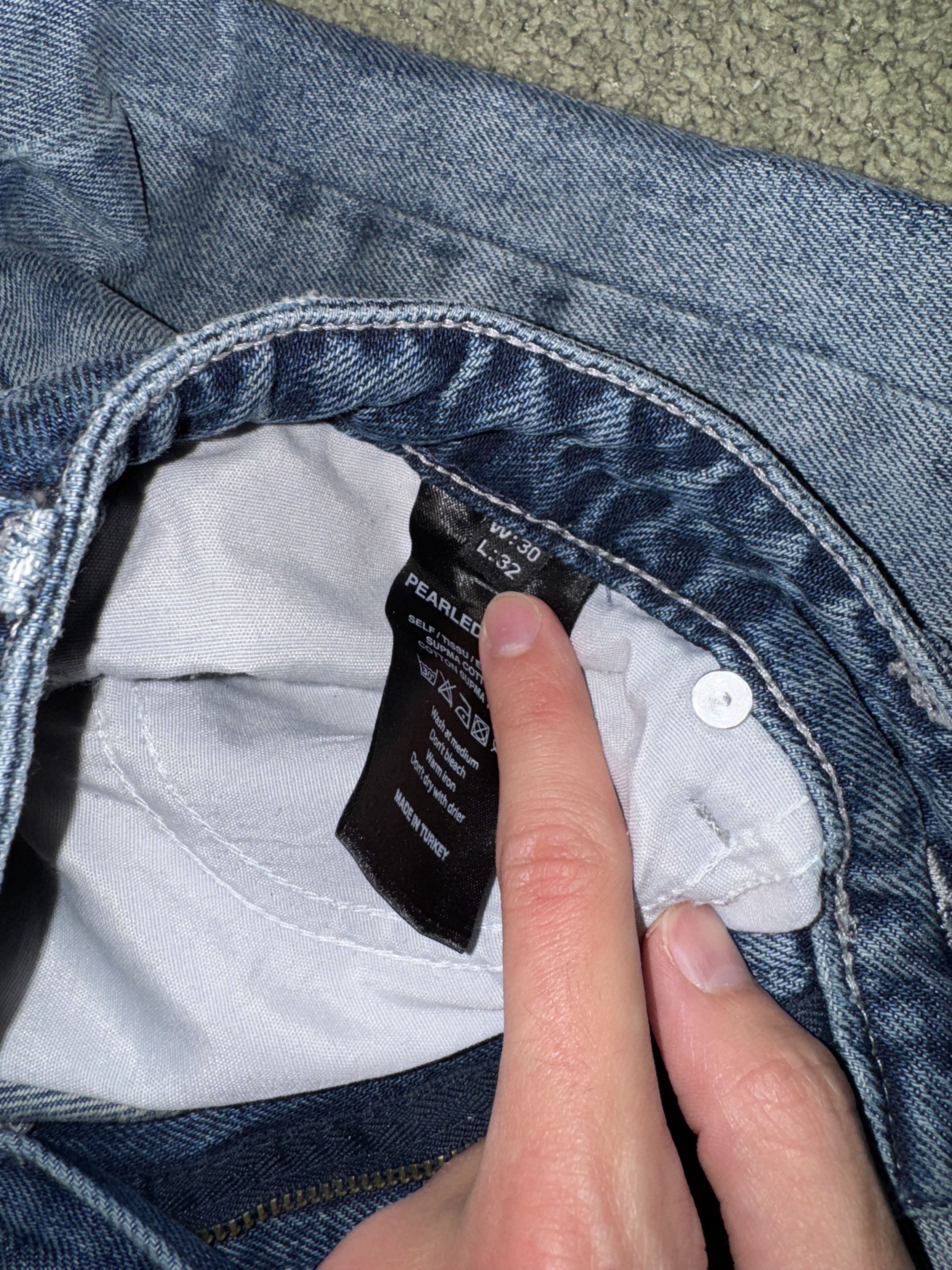Other Pearled Ivory PI1211 Washed Indigo Denim - READ DESCRIPTION Size US 30 / EU 46 - 2 Thumbnail