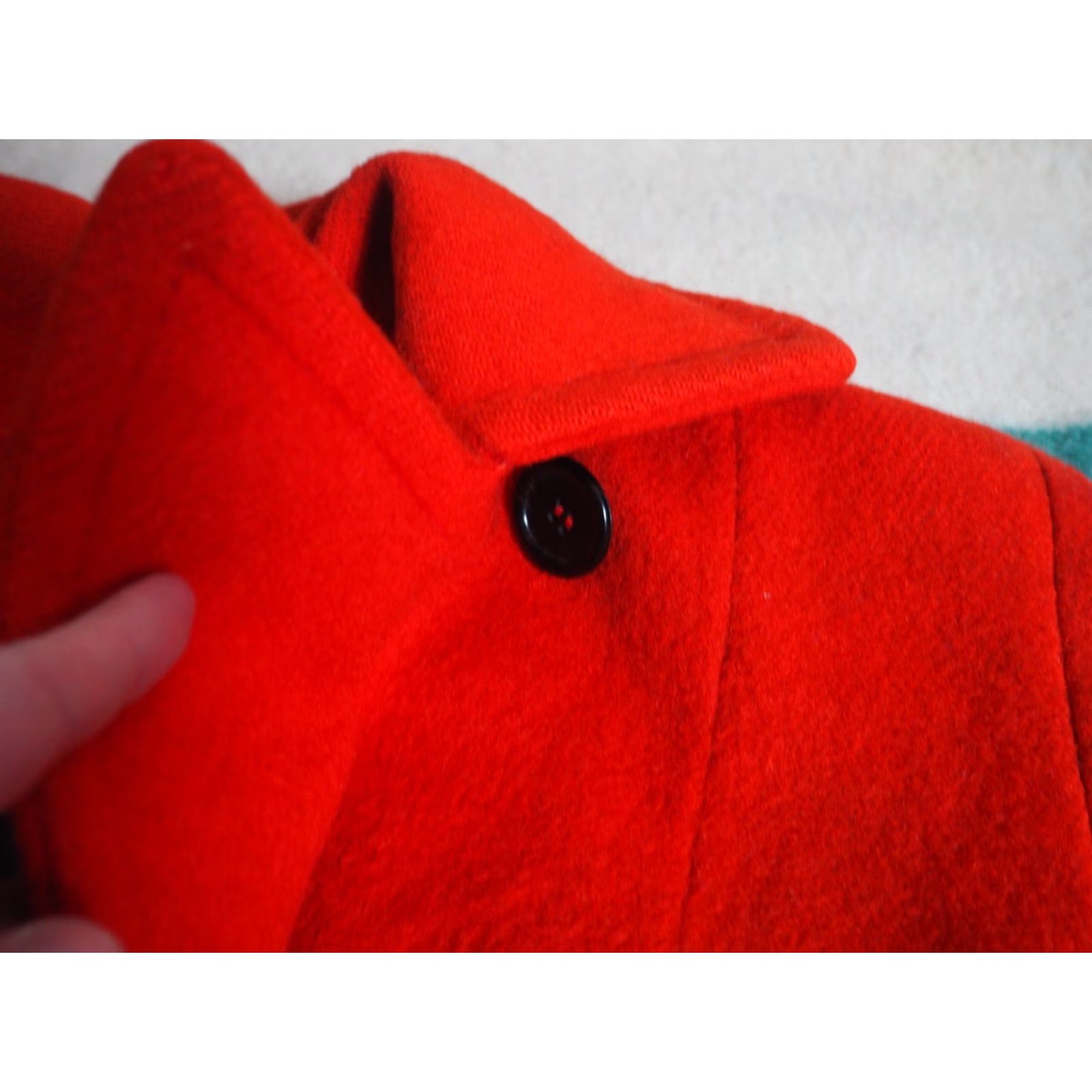 Hudson VTG Hudson's Bay Pea Coat Jacket Womens M Red Wool Button USA 50s 60s Bohemian Vintage Coat Casual Winter Fall Lined Collared Size M / US 6-8 / IT 42-44 - 6 Thumbnail