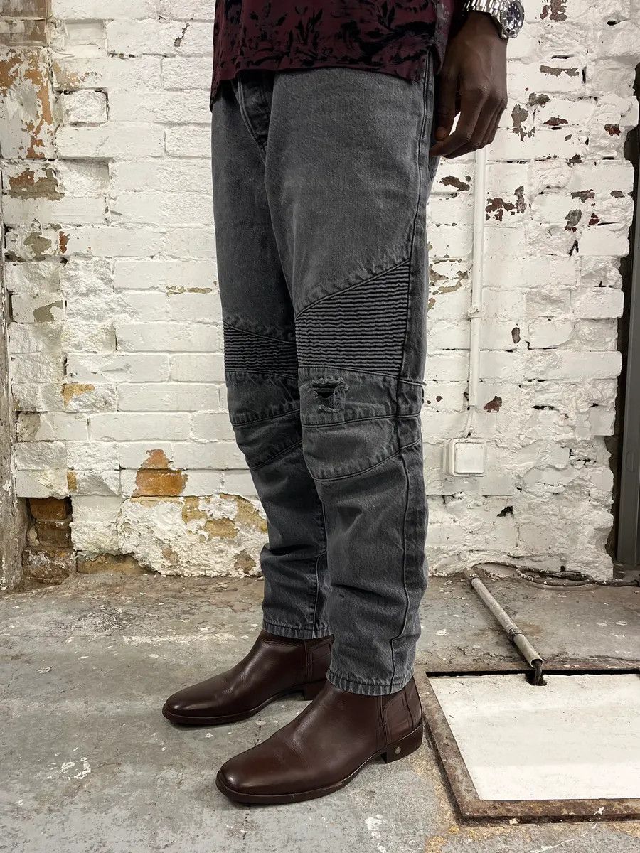 Balmain Balmain Grey Biker Denim Jeans Size US 31 - 3 Thumbnail