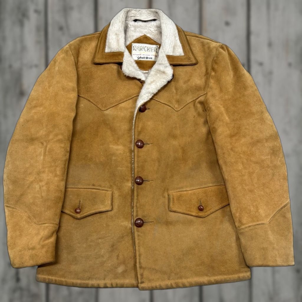 Schott VINTAGE Schott Bros Rancher Jacket Leather Sz 40 Brown USA