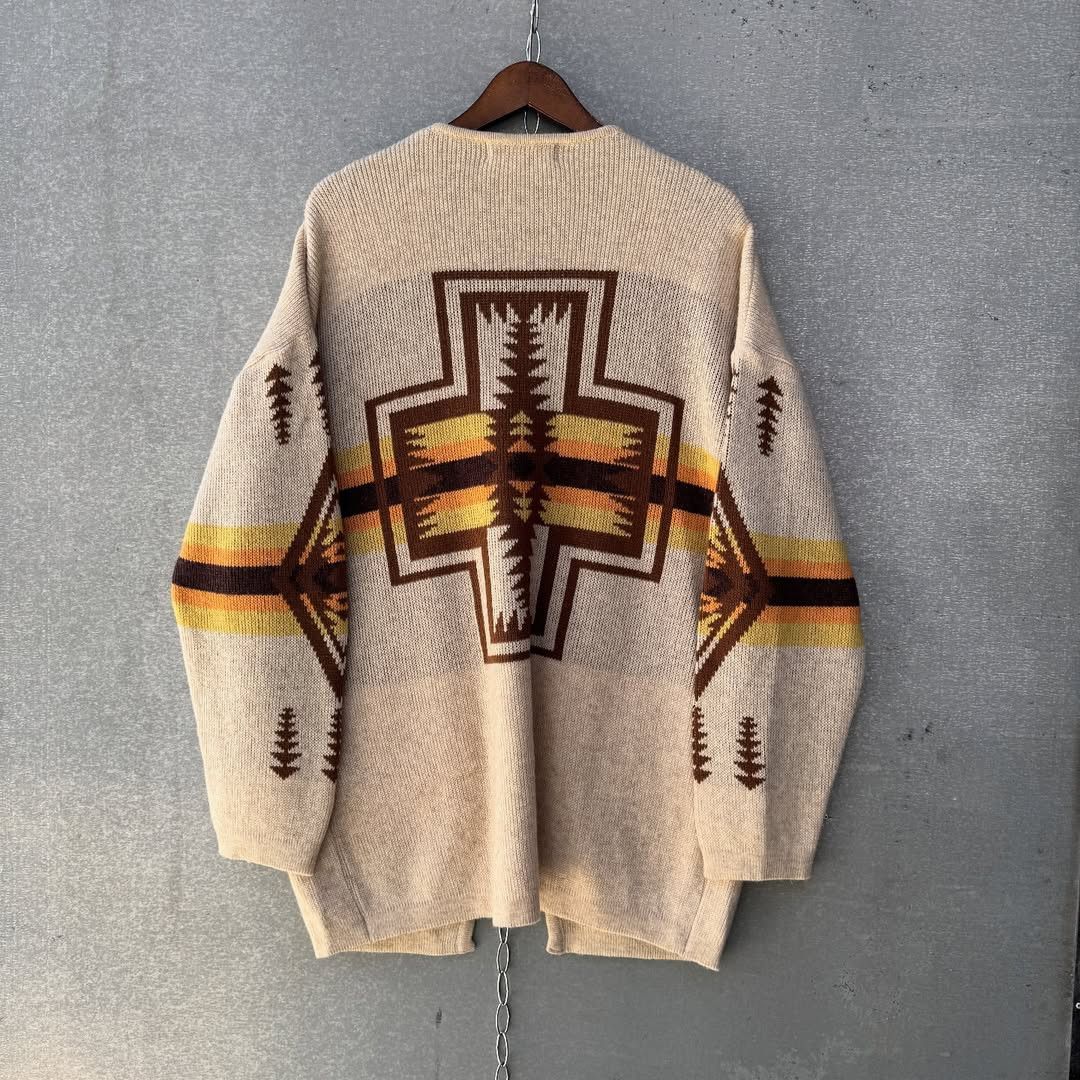 Native One point navajo pattern outter wool Size US L / EU 52-54 / 3 - 1 Thumbnail