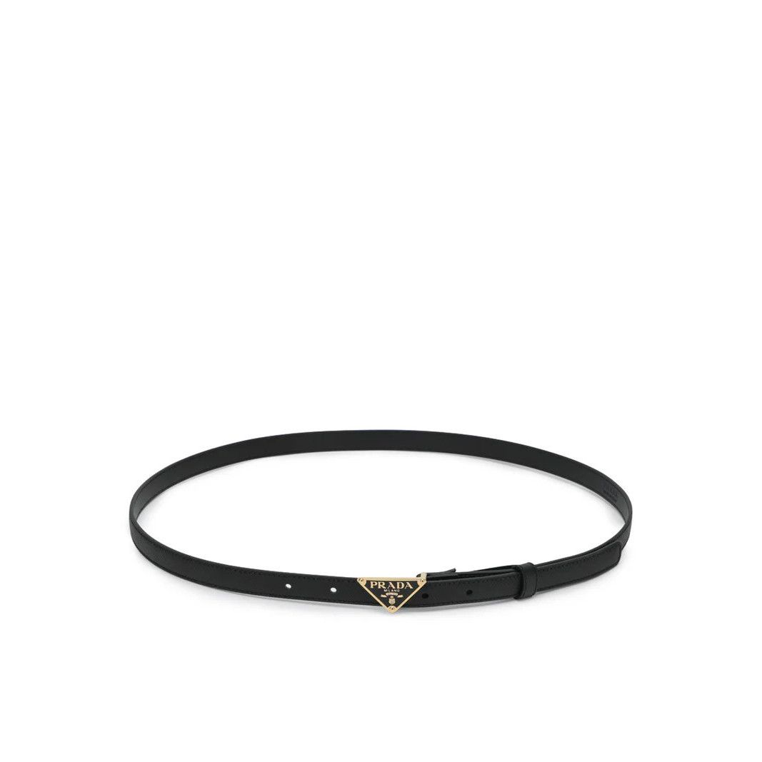 PRADA Black 15mm Leather Belt New & Authentic (Women's size: