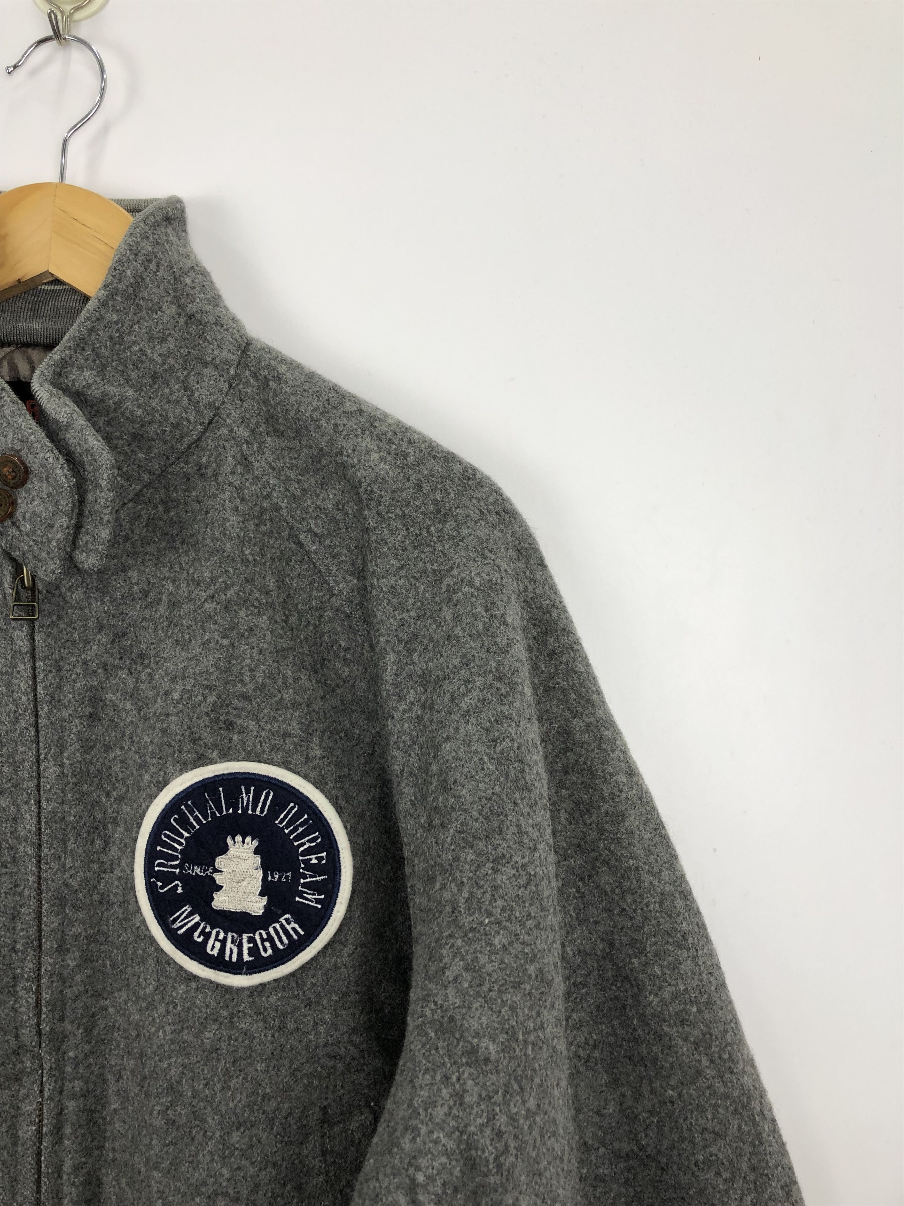 McGregor Vintage 90s Mcgregor Wool Varsity Jacket Gray V0366 Size US M / EU 48-50 / 2 - 7 Thumbnail