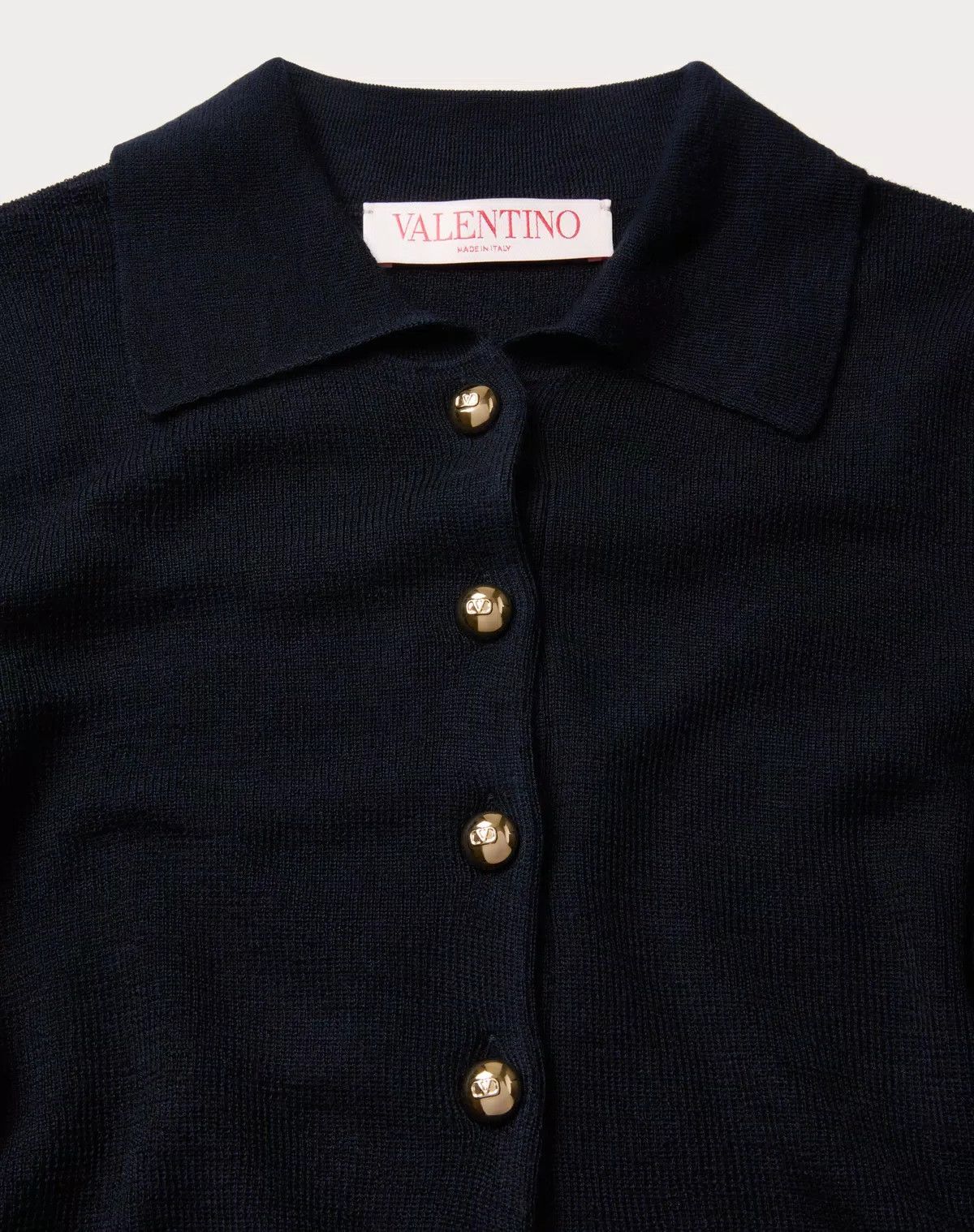 Valentino o1s1wg110426 Silk Cashmere Jumper in Navy Size S / US 4 / IT 40 - 4 Thumbnail