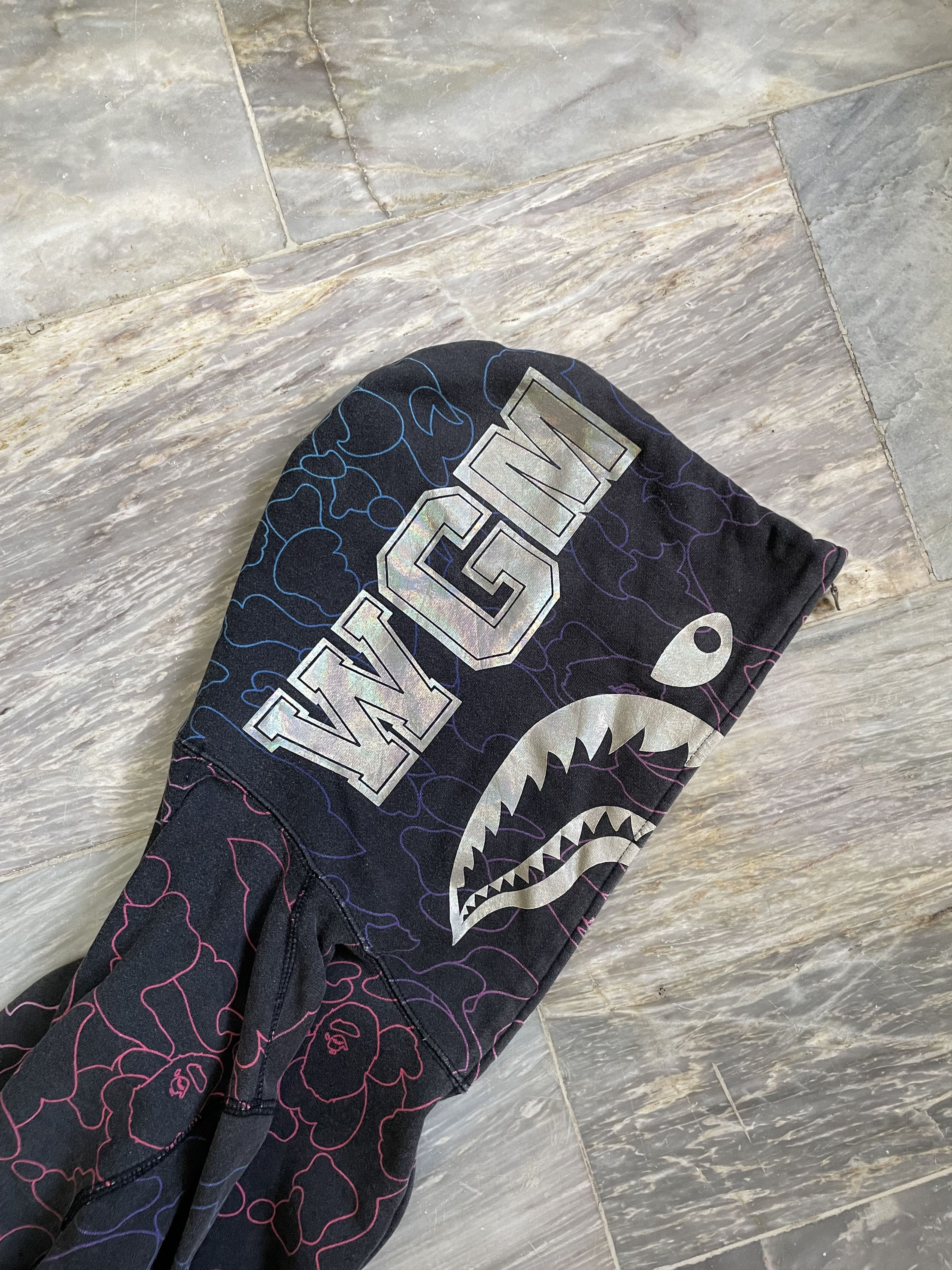 Bape Bape Shark Hoodie Pencil Neon Camo A Bathing Ape Size US M / EU 48-50 / 2 - 9 Thumbnail