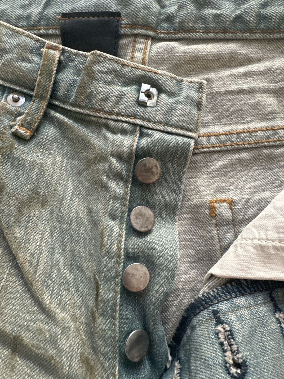 Dior Dior homme SS04 claire ice blue waxed jeans by hedi Size US 28 / EU 44 - 7 Thumbnail