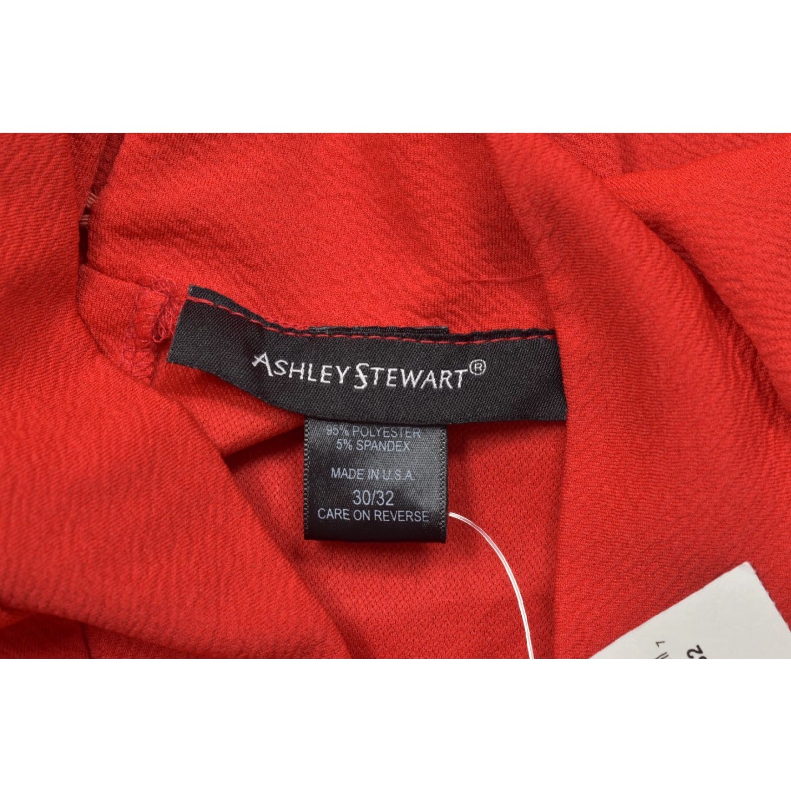 Vintage Ashley Stewart Women Dress Racing Red Double Tiered Skirt New With Tags 30/32 Knee Length Plus Size Shift Casual White, Red, Black? Size 30" / US 8 / IT 44 - 7 Thumbnail